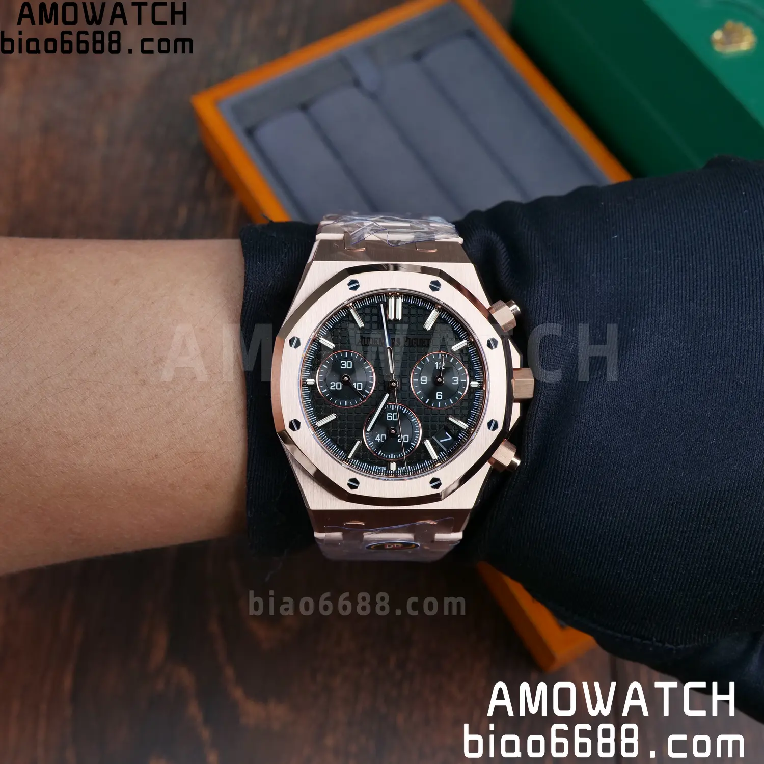 AP Royal Oak Chrono 26240 RG DDF 1:1 Best Edition Black Dial on RG Bracelet DD4401 Super Clone Weight (SW Dial) 92 ec4e8b013086e6d AMO Watch