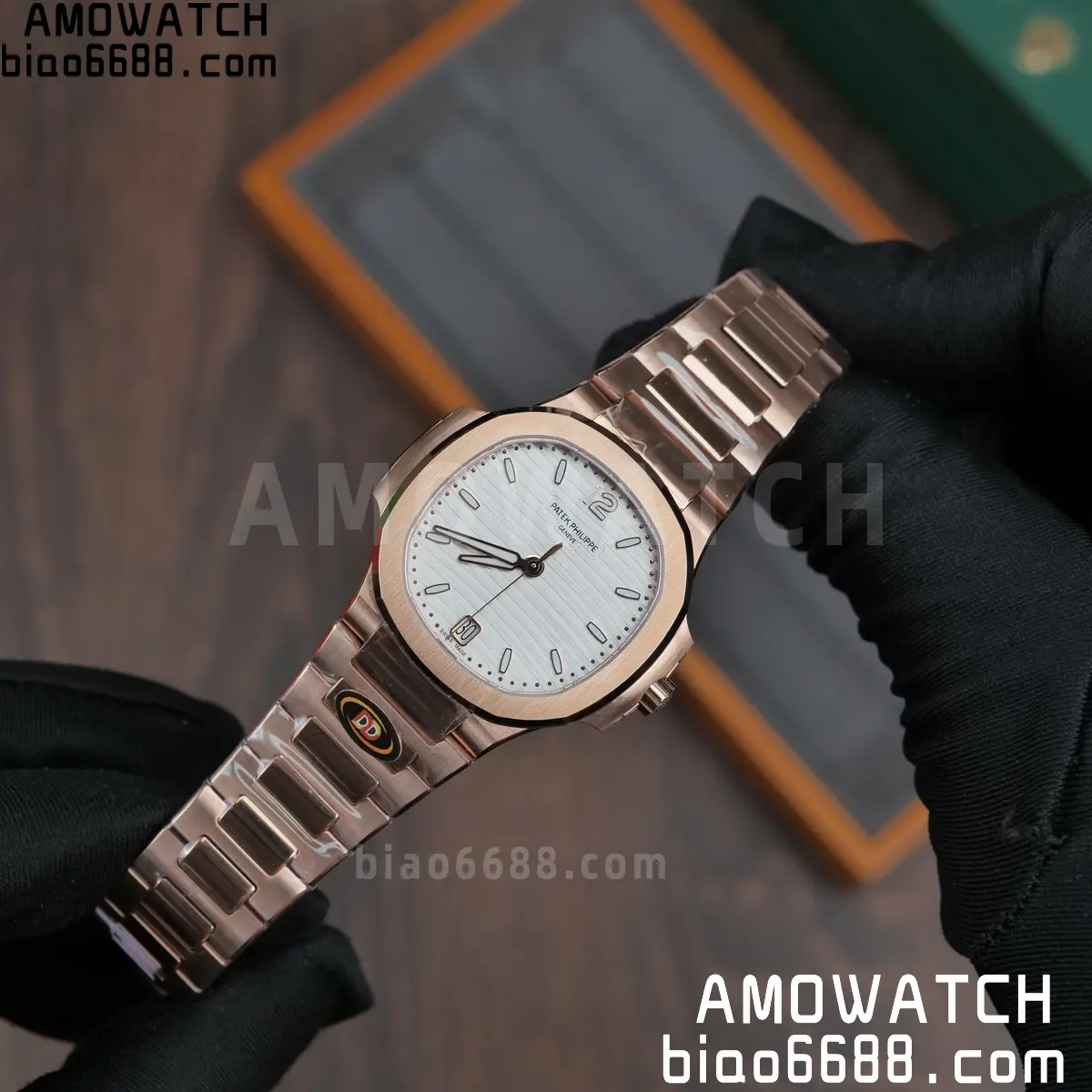 PP Nautilus 7118 RG Ladies DDF 1:1 Best Edition Silver Dial on RG Bracelet DD324 Super Clone 85 edb9ebb7110b8a6 AMO Watch