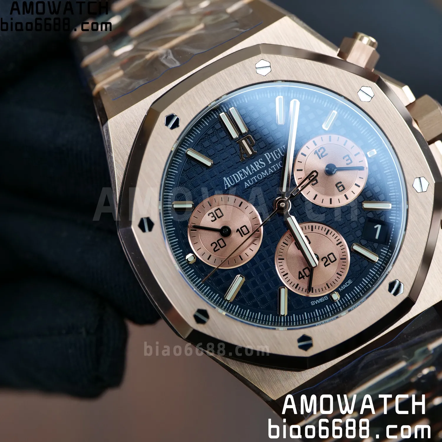 AP Royal Oak Chrono 26240 RG DDF 1:1 Best Edition Blue/RG Dial on RG Bracelet DD4401 Super Clone Weight (SW Dial) 82 ee34baf3b5fc565 AMO Watch