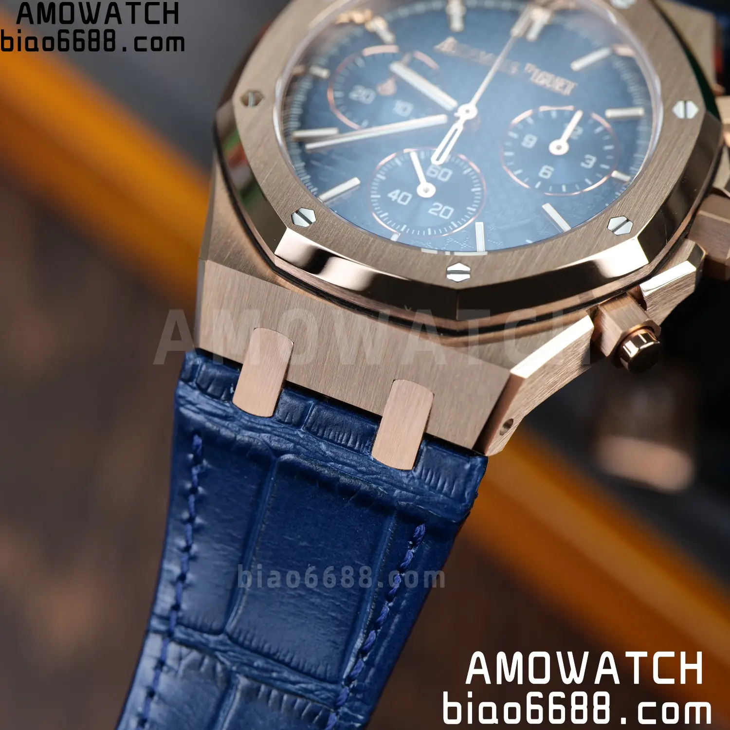 AP Royal Oak Chrono 26240 RG DDF 1:1 Best Edition White Dial on Blue Leather Strap DD4401 Super Clone Weight (SW Dial) 90 f159a28f448e398 AMO Watch