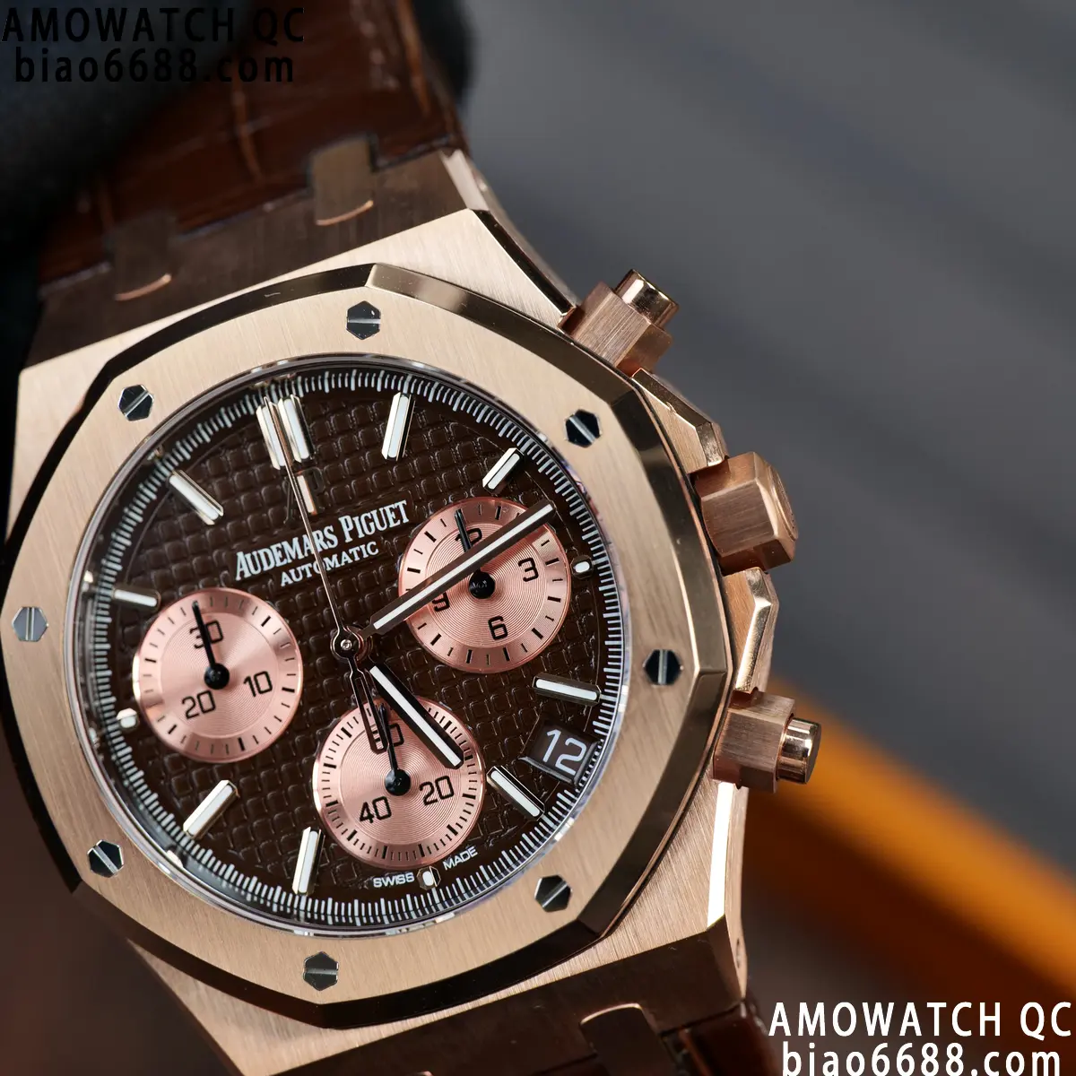 AP Royal Oak Chrono 26240 RG DDF 1:1 Best Edition Blue/RG Dial on Brown Leather Strap DD4401 Super Clone Weight (SW Dial) 95 f262e12b7cc7792 AMO Watch