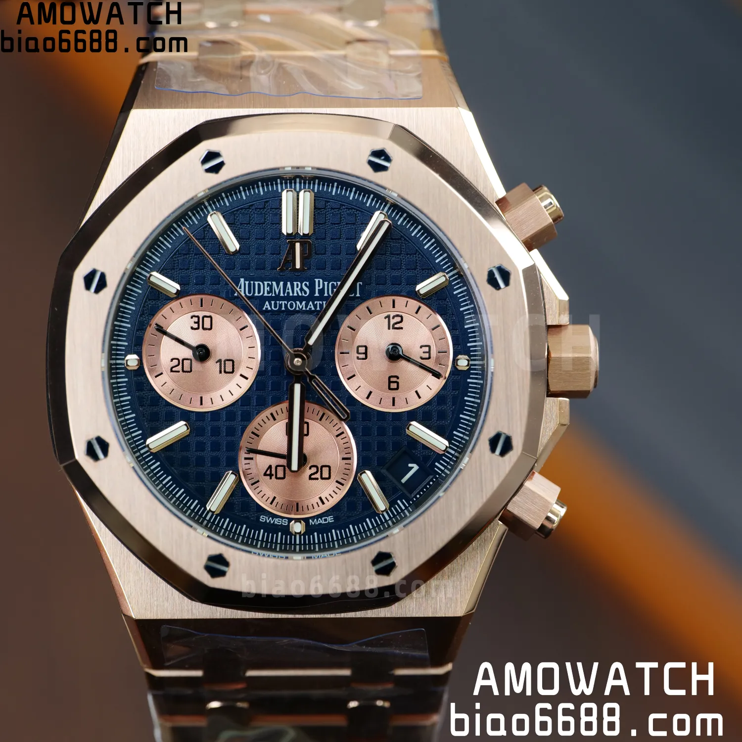 AP Royal Oak Chrono 26240 RG DDF 1:1 Best Edition Blue/RG Dial on RG Bracelet DD4401 Super Clone Weight (SW Dial) 73 f5ebda765aeb4c8 AMO Watch