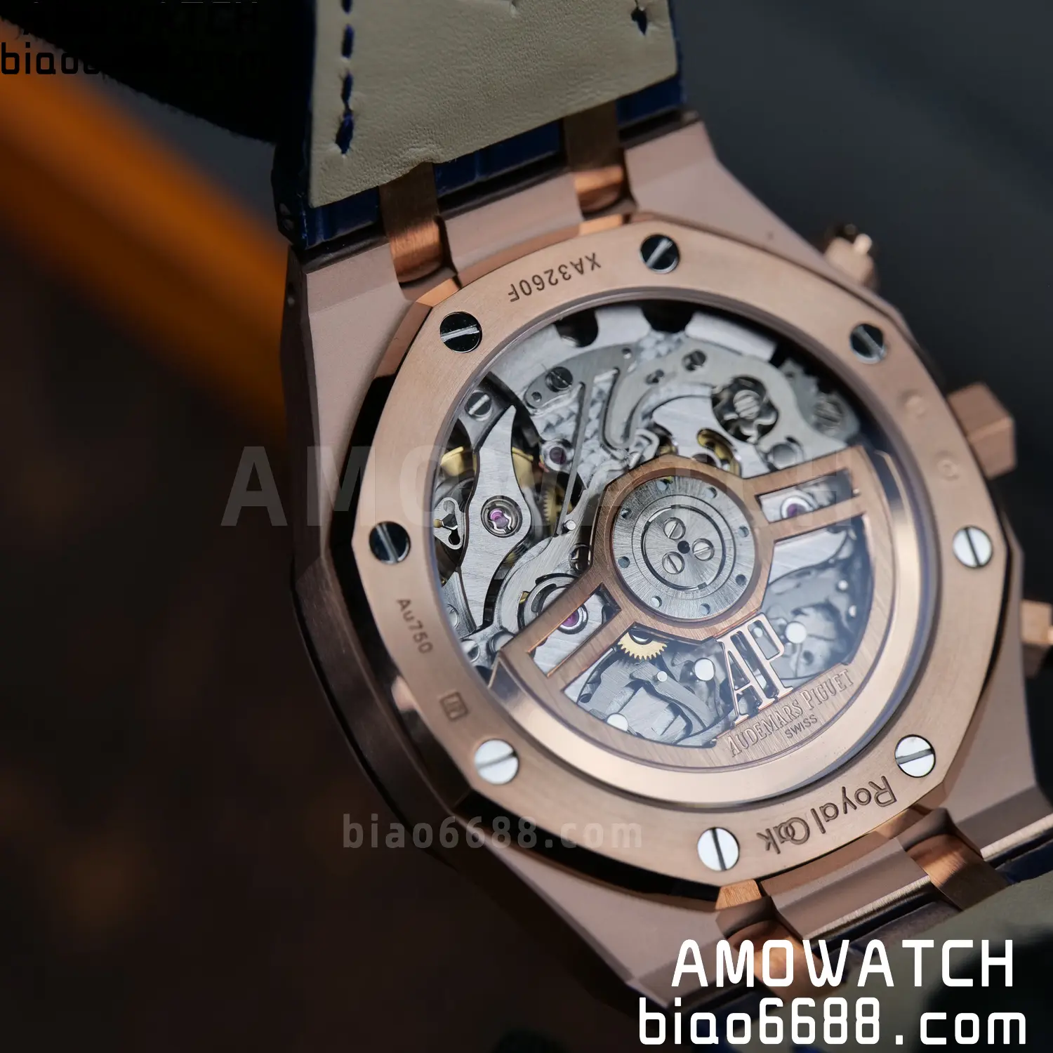 AP Royal Oak Chrono 26240 RG DDF 1:1 Best Edition White Dial on Blue Leather Strap DD4401 Super Clone Weight (SW Dial) 105 ff4c5fc212a5f4f AMO Watch