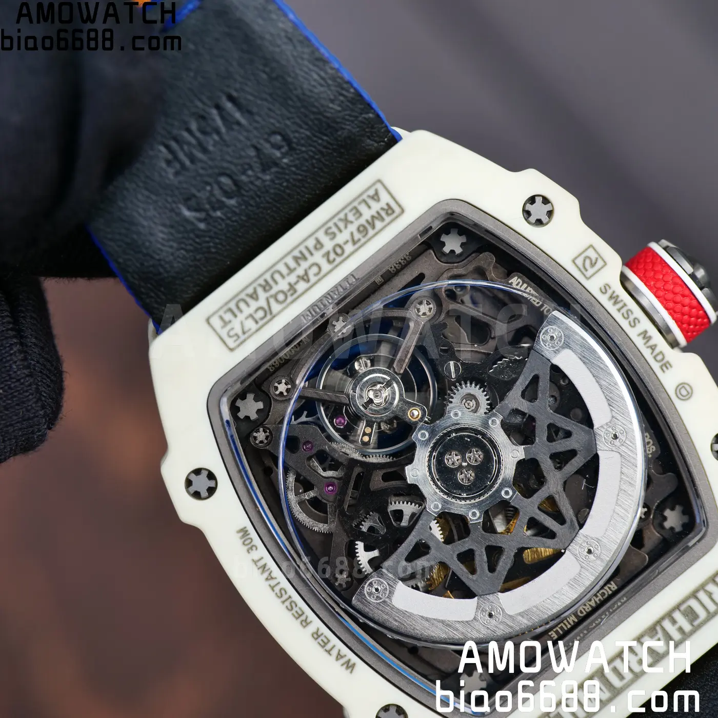 RICHARD MILLE RM67-02 White NTPT Best Edition France Dial on Blue Nylon strap CRMA7 Clone V10 78 0e4a92f59b441ec AMO Watch