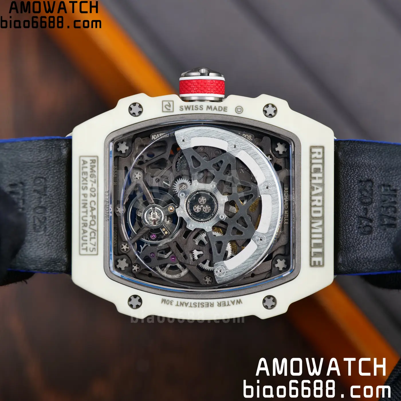 RICHARD MILLE RM67-02 White NTPT Best Edition France Dial on Blue Nylon strap CRMA7 Clone V10 79 1a1c5563ff9432b AMO Watch