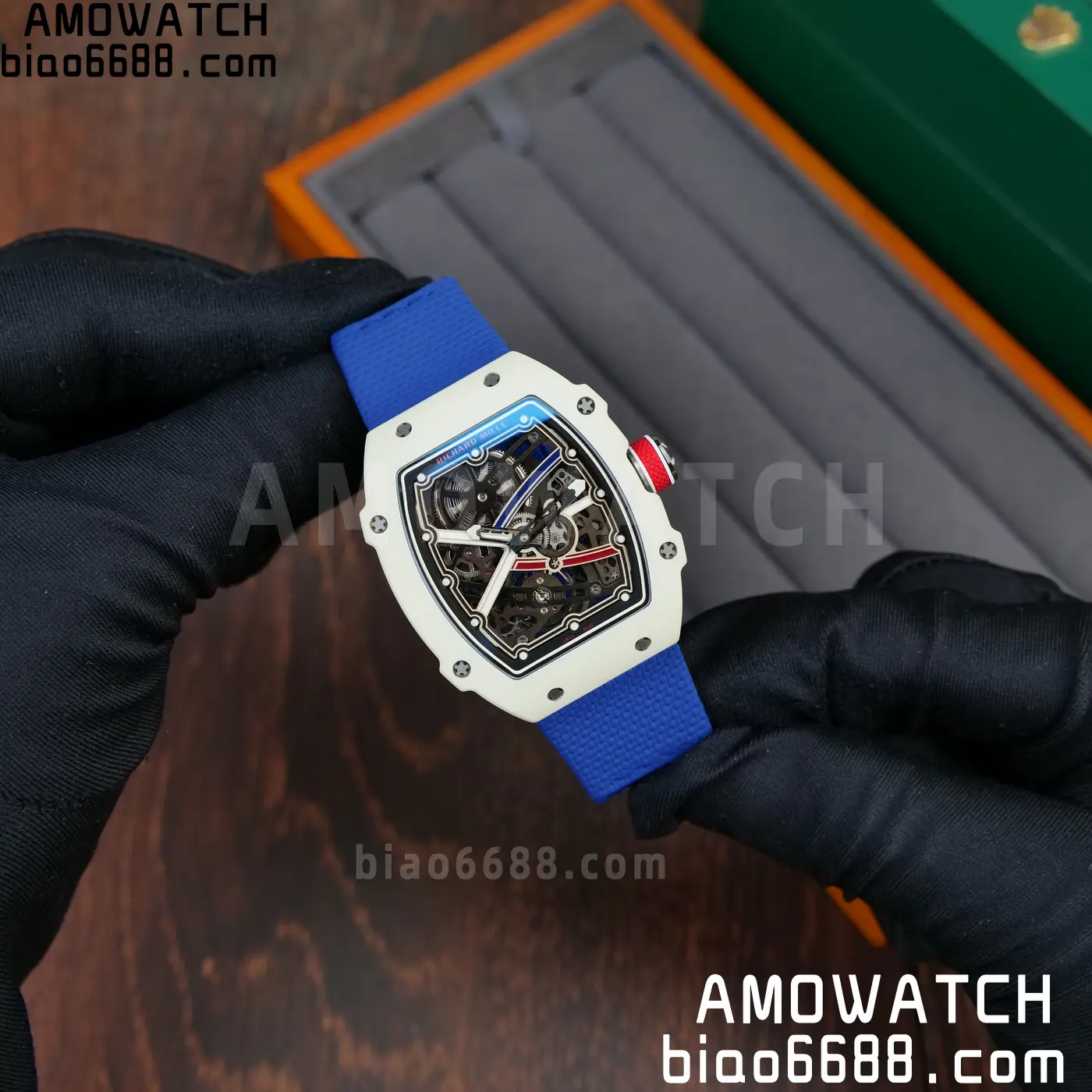 RICHARD MILLE RM67-02 White NTPT Best Edition France Dial on Blue Nylon strap CRMA7 Clone V10 56 1f658acc7a2114f AMO Watch