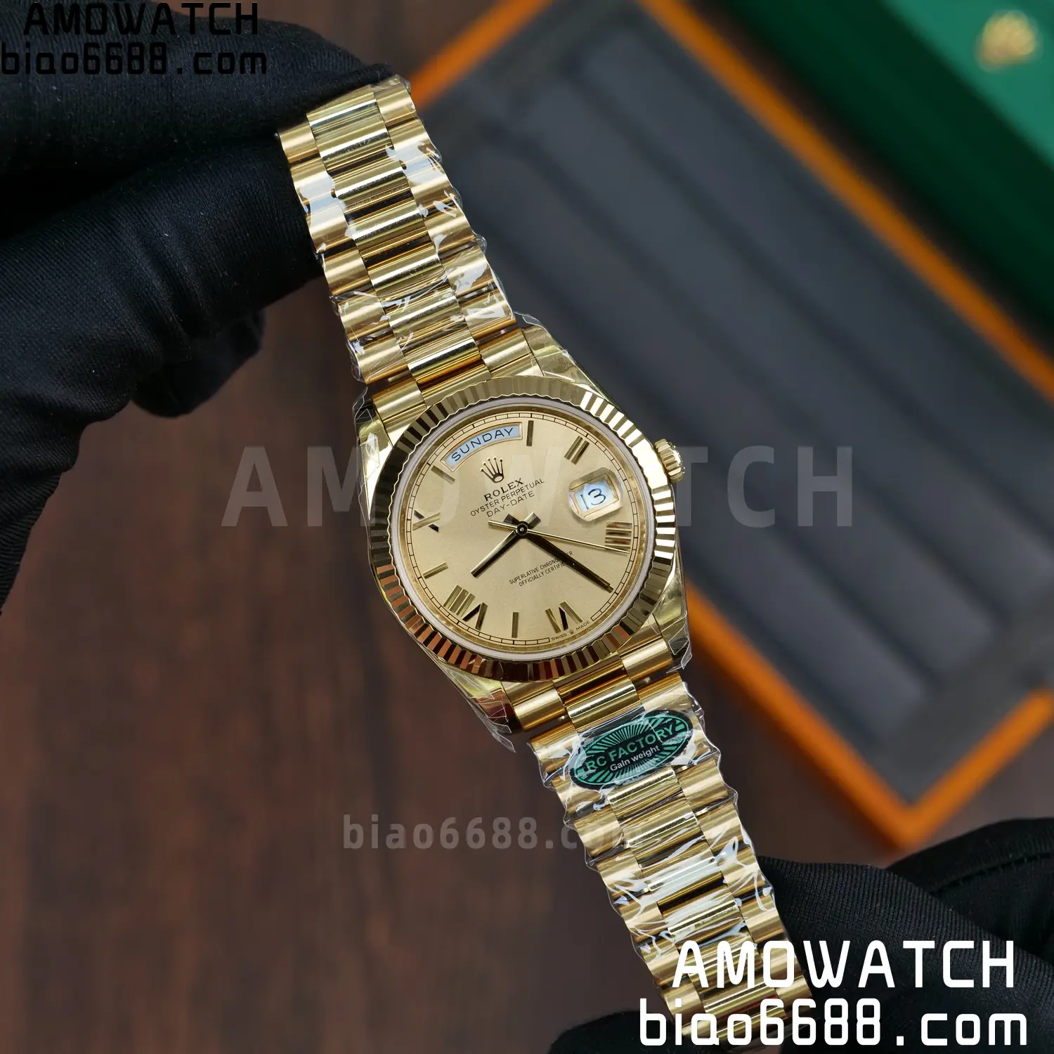 Rolex Day Date 40 YG 228238 RCF 1:1 Best Edition YG Dial on President Bracelet VR3255 (210g) 77 3b41fb3f315c689 AMO Watch