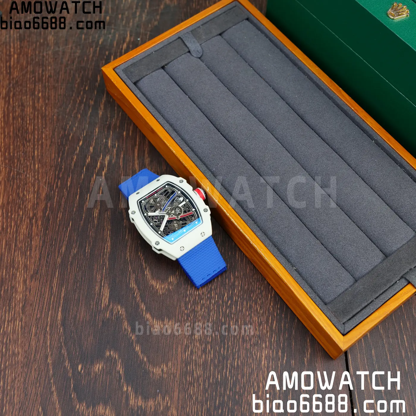 RICHARD MILLE RM67-02 White NTPT Best Edition France Dial on Blue Nylon strap CRMA7 Clone V10 55 4e396a9aa0a2719 AMO Watch