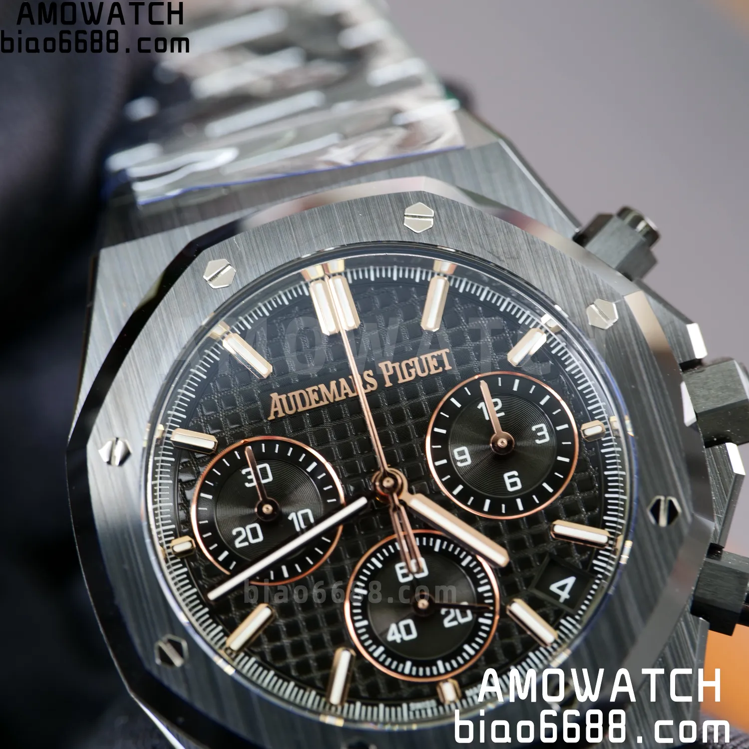 AP Royal Oak Chrono 26240 Black Ceramic DDF 1:1 Best Edition Black Dial SA4401 Super Clone 87 5241db400bfcc84 阿默表行AmoWatch