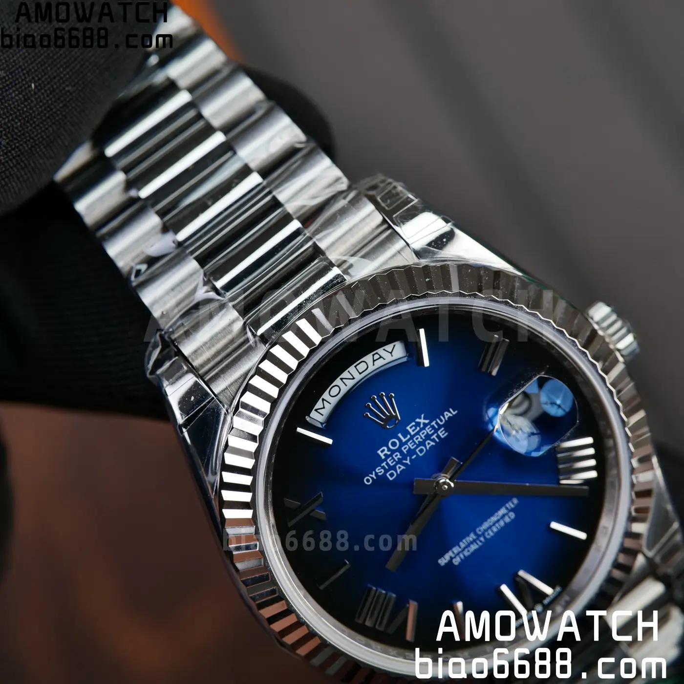 Rolex Day Date 40 SS 228236 RCF 1:1 Best Edition White Gradient Blue Roman Dial on President Bracelet VR3255 (211g) 62 667383325204c25 AMO Watch