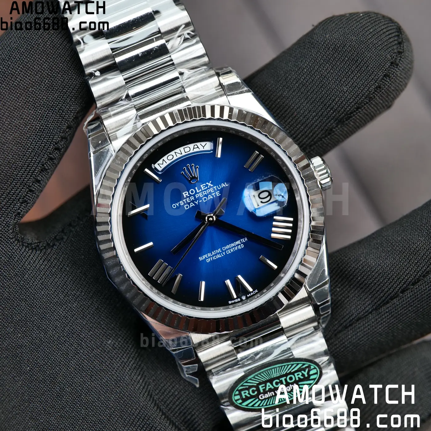 Rolex Day Date 40 SS 228236 RCF 1:1 Best Edition White Gradient Blue Roman Dial on President Bracelet VR3255 (211g) 65 7746b7b0dd2ea3d AMO Watch