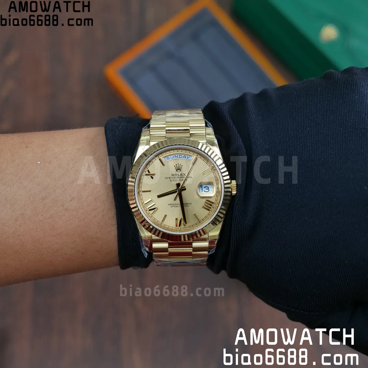Rolex Day Date 40 YG 228238 RCF 1:1 Best Edition YG Dial on President Bracelet VR3255 (210g) 109 781a80cd9555962 AMO Watch