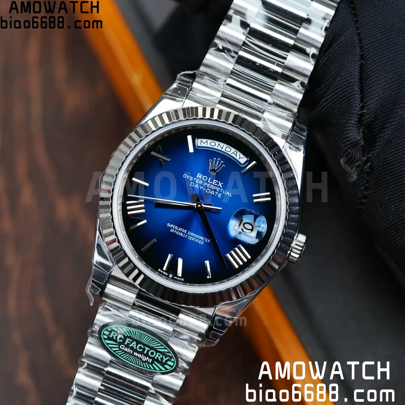 Rolex Day Date 40 SS 228236 RCF 1:1 Best Edition White Gradient Blue Roman Dial on President Bracelet VR3255 (211g) 66 7b9db4a2f2490a8 AMO Watch