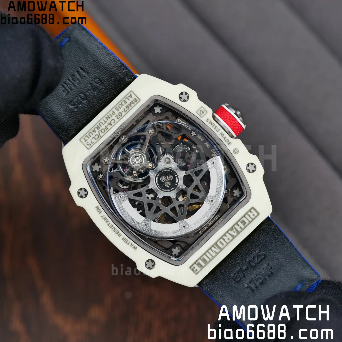 RICHARD MILLE RM67-02 White NTPT Best Edition France Dial on Blue Nylon strap CRMA7 Clone V10 77 8101cc4e3559d2a AMO Watch