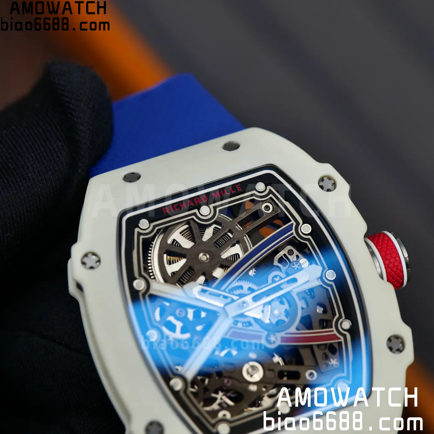 RICHARD MILLE RM67-02 White NTPT Best Edition France Dial on Blue Nylon strap CRMA7 Clone V10 71 87a90c6880f18a5 AMO Watch