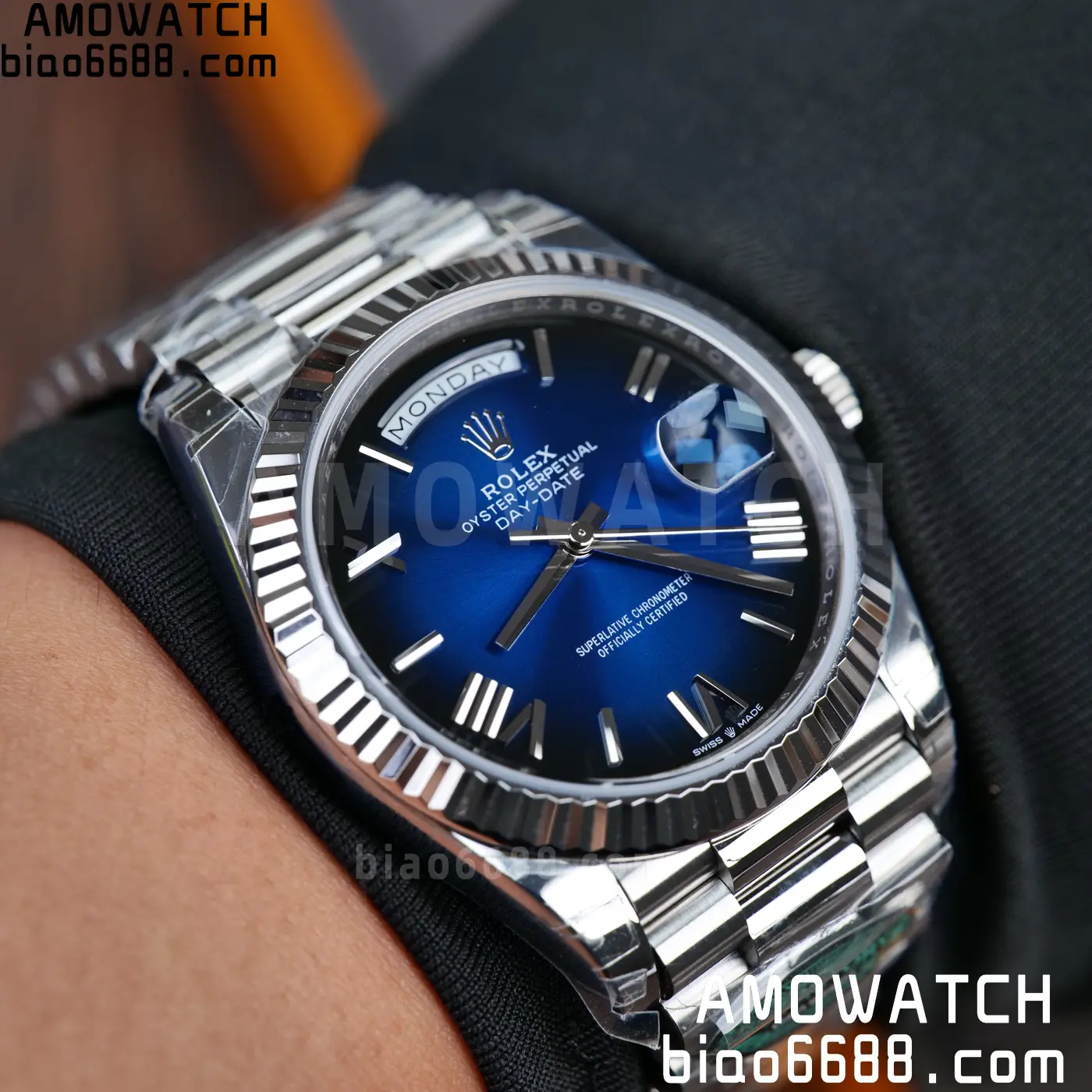 Rolex Day Date 40 SS 228236 RCF 1:1 Best Edition White Gradient Blue Roman Dial on President Bracelet VR3255 (211g) 73 988b8cc83211b37 AMO Watch