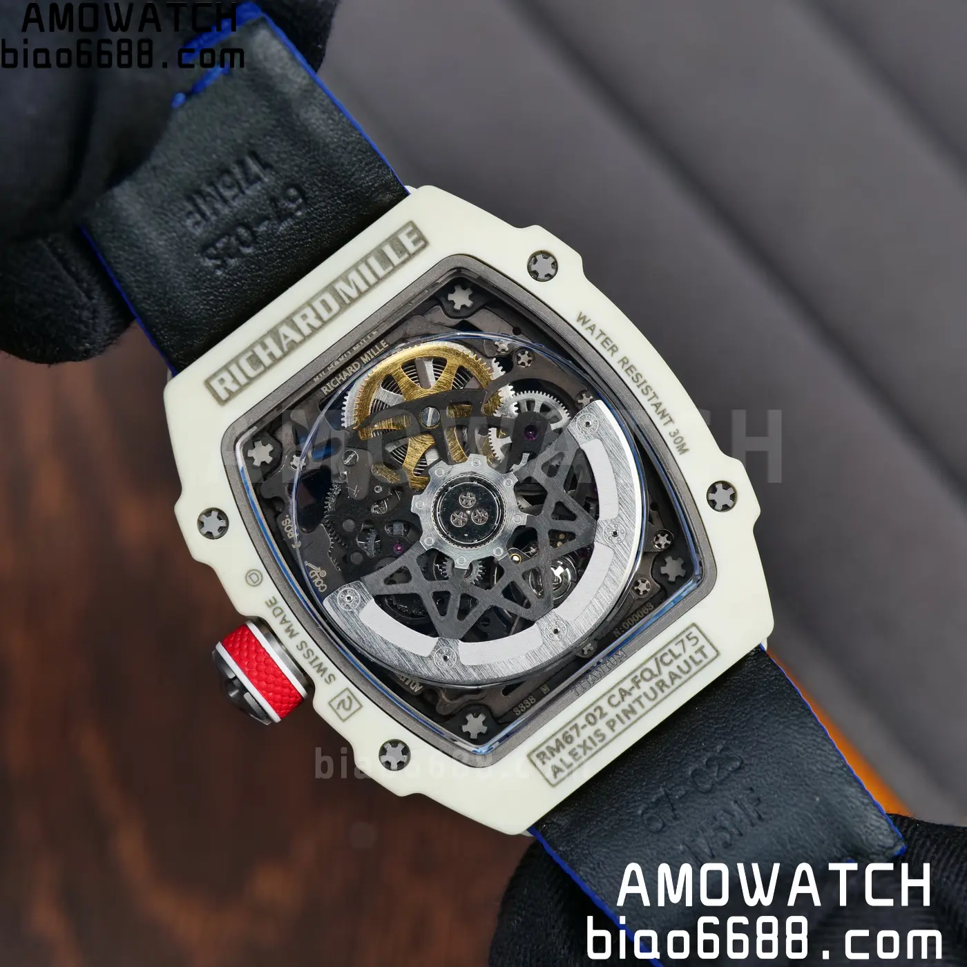 RICHARD MILLE RM67-02 White NTPT Best Edition France Dial on Blue Nylon strap CRMA7 Clone V10 76 b4428c094e96152 AMO Watch