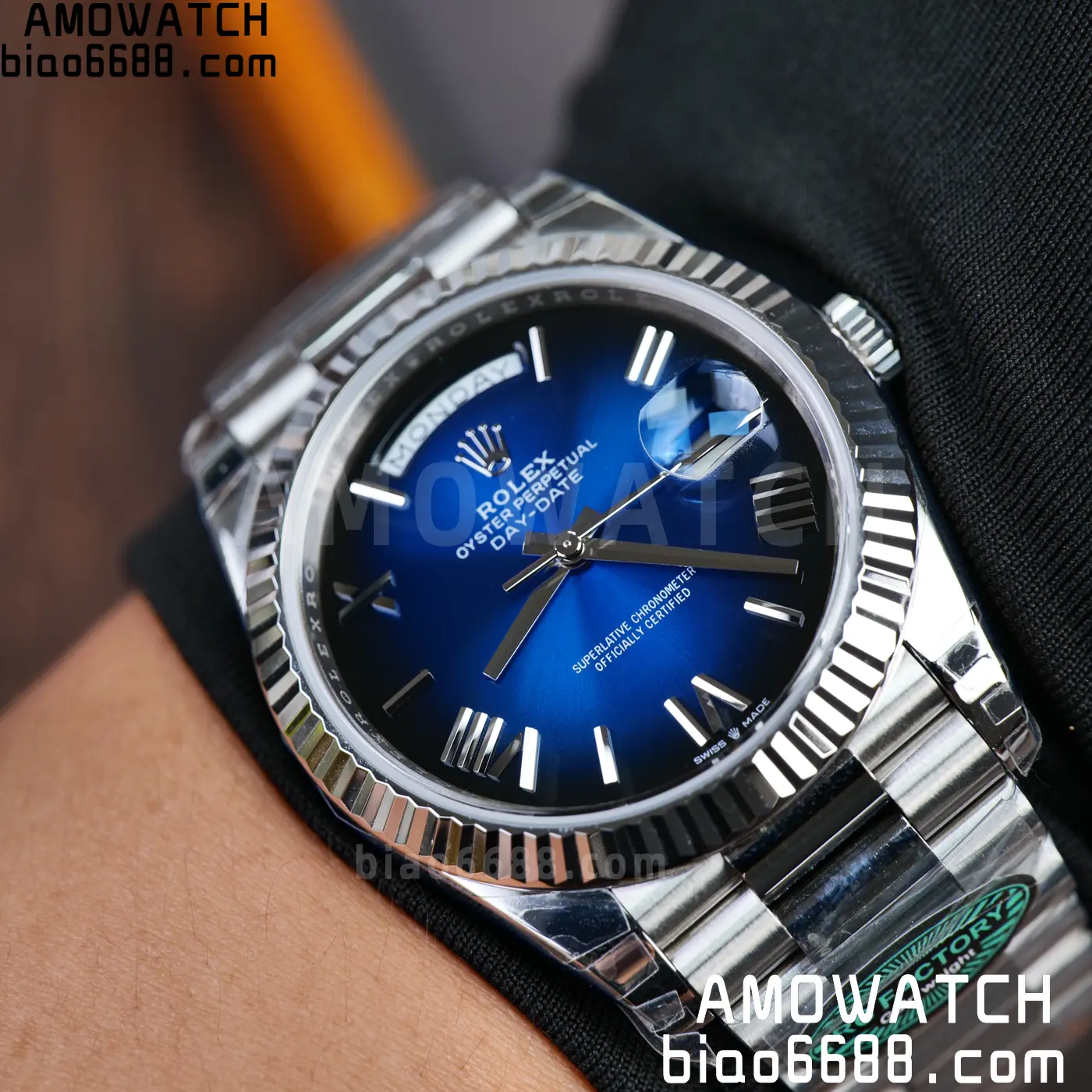 Rolex Day Date 40 SS 228236 RCF 1:1 Best Edition White Gradient Blue Roman Dial on President Bracelet VR3255 (211g) 72 bccf462d0adf124 AMO Watch