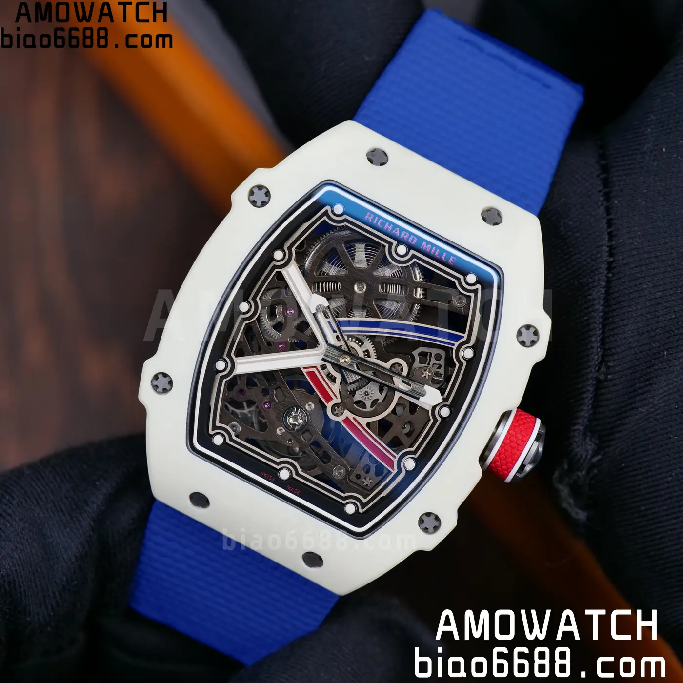 RICHARD MILLE RM67-02 White NTPT Best Edition France Dial on Blue Nylon strap CRMA7 Clone V10 74 d1904d704106799 AMO Watch