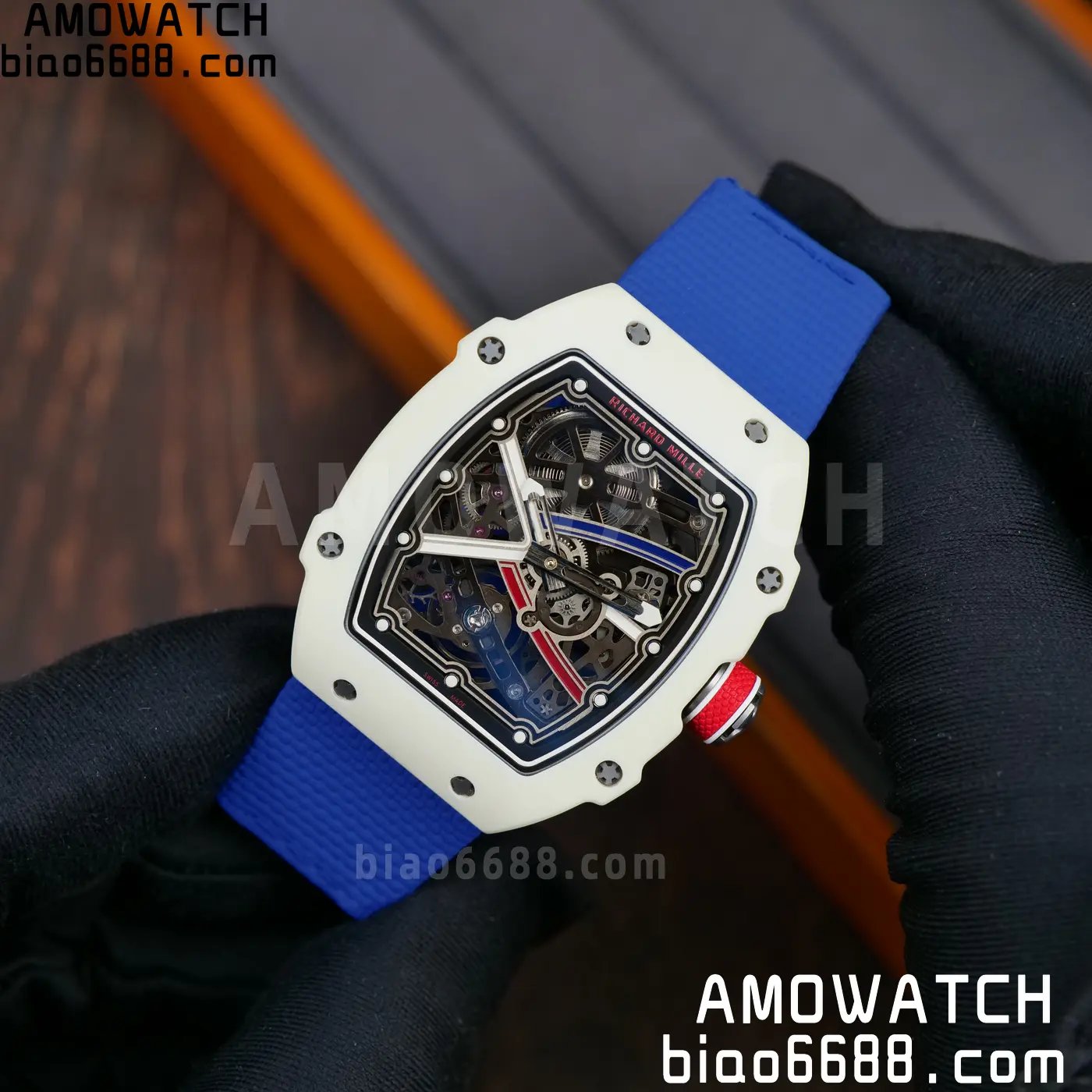 RICHARD MILLE RM67-02 White NTPT Best Edition France Dial on Blue Nylon strap CRMA7 Clone V10 60 dfb58ffd0e22243 AMO Watch