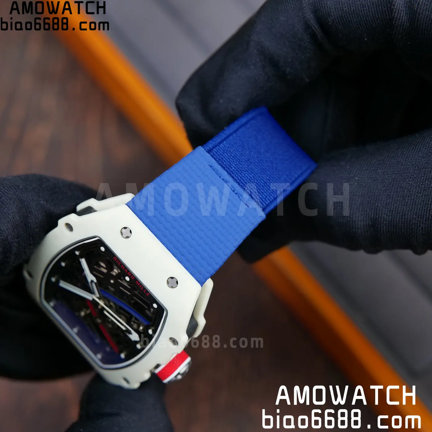RICHARD MILLE RM67-02 White NTPT Best Edition France Dial on Blue Nylon strap CRMA7 Clone V10 61 ee68377adf07218 AMO Watch