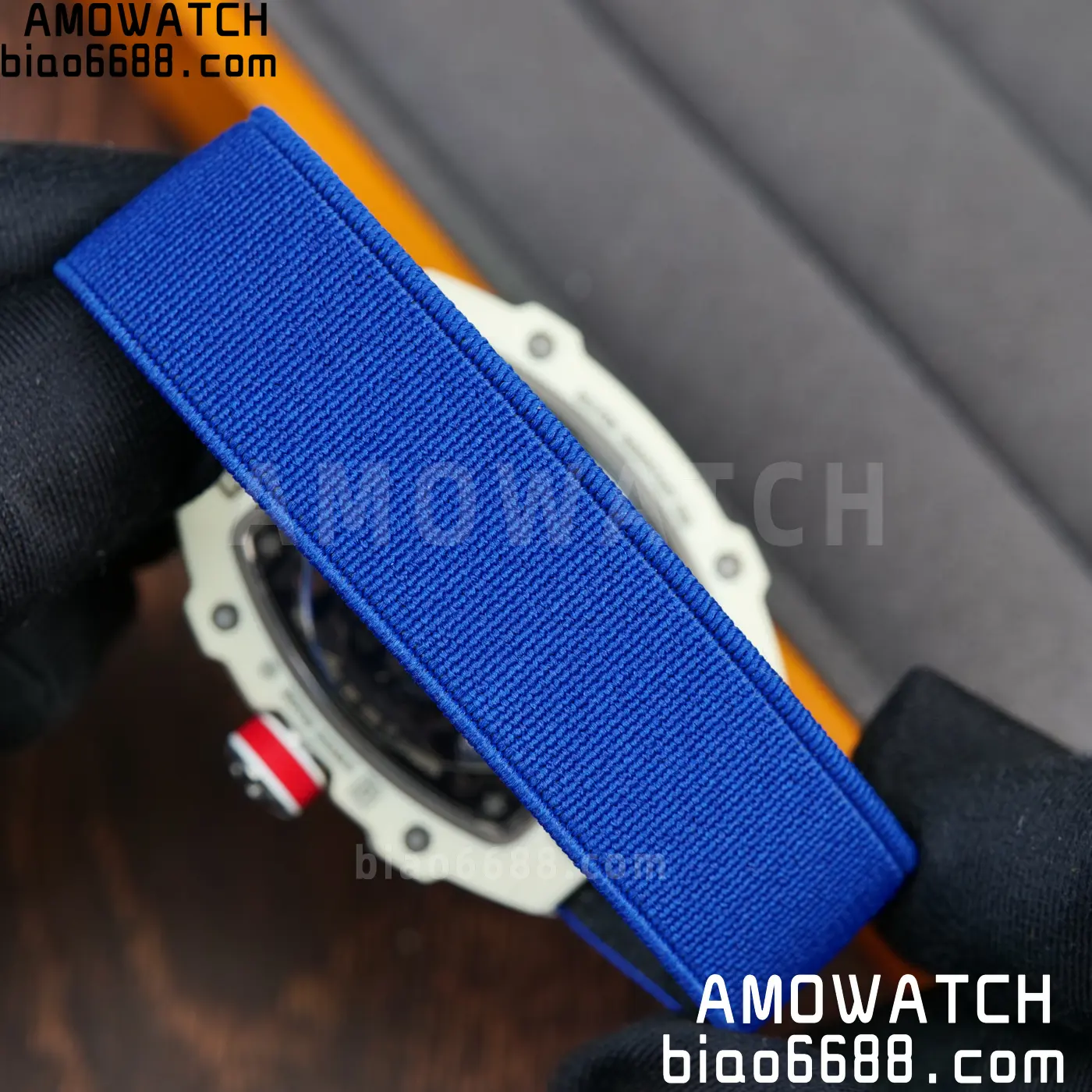 RICHARD MILLE RM67-02 White NTPT Best Edition France Dial on Blue Nylon strap CRMA7 Clone V10 75 fa453d2bb37994a AMO Watch
