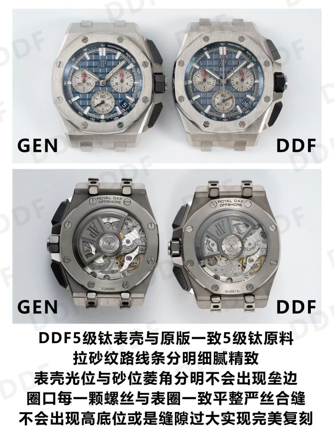 AP Royal Oak Offshore 43mm 26420ti Titanium DDF 1:1 Best Edition Blue Dial on Blue Rubber Strap DD4401 Super Clone 48 00ccf588a4d2672 AMO Watch