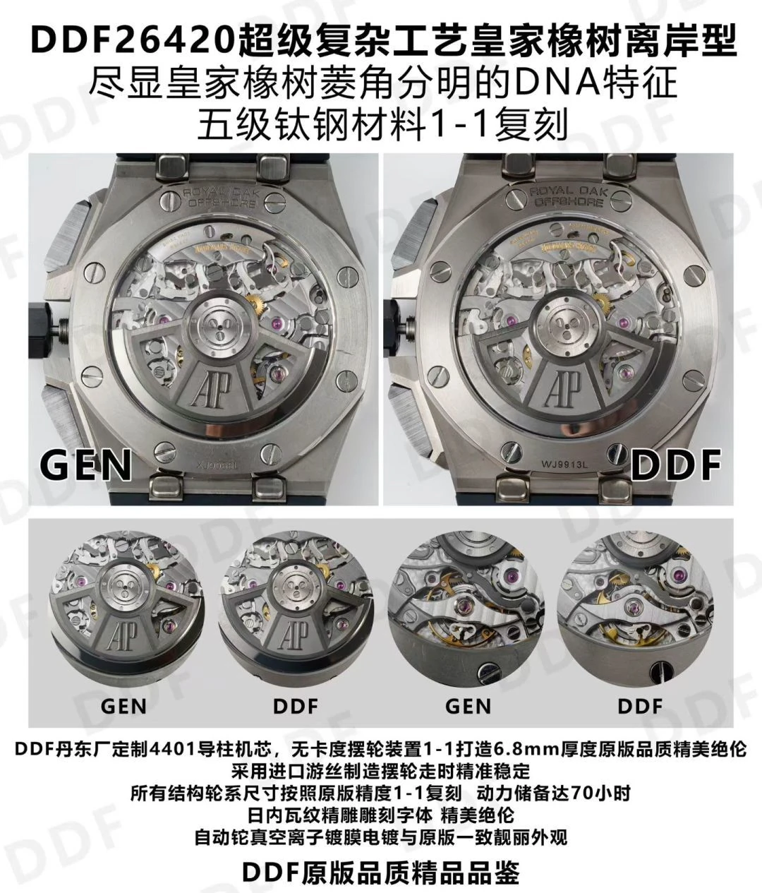 AP Royal Oak Offshore 43mm 26420ti Titanium DDF 1:1 Best Edition Blue Dial on Blue Rubber Strap DD4401 Super Clone 53 012c6944f31502f AMO Watch