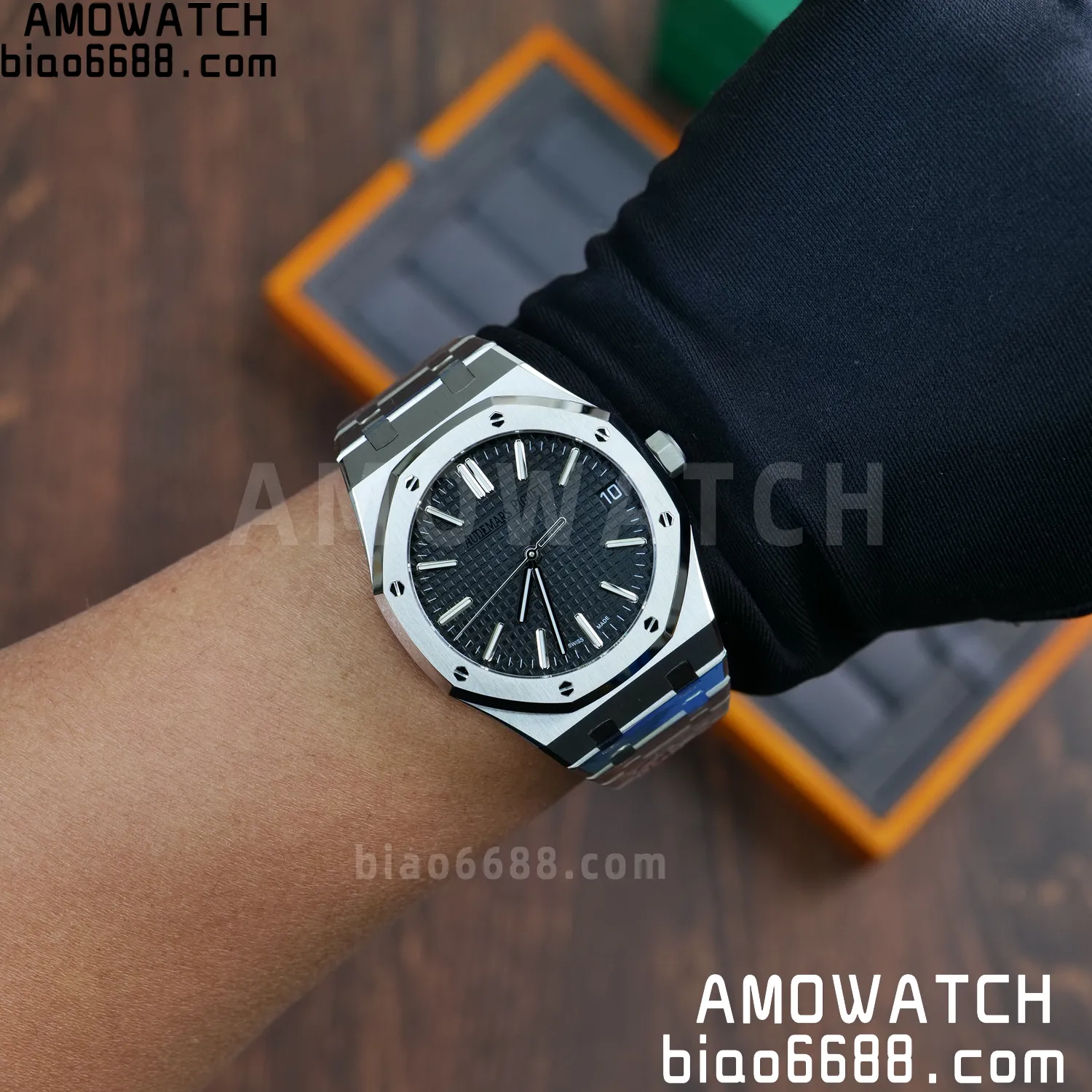AP Royal Oak 41mm 15510ST SS APS Factory 1:1 Best Edition Black Dial on SS Bracelet SA4302 Super Clone (Free Sprung) 99 03b2631c31f1d2f 阿默表行AmoWatch