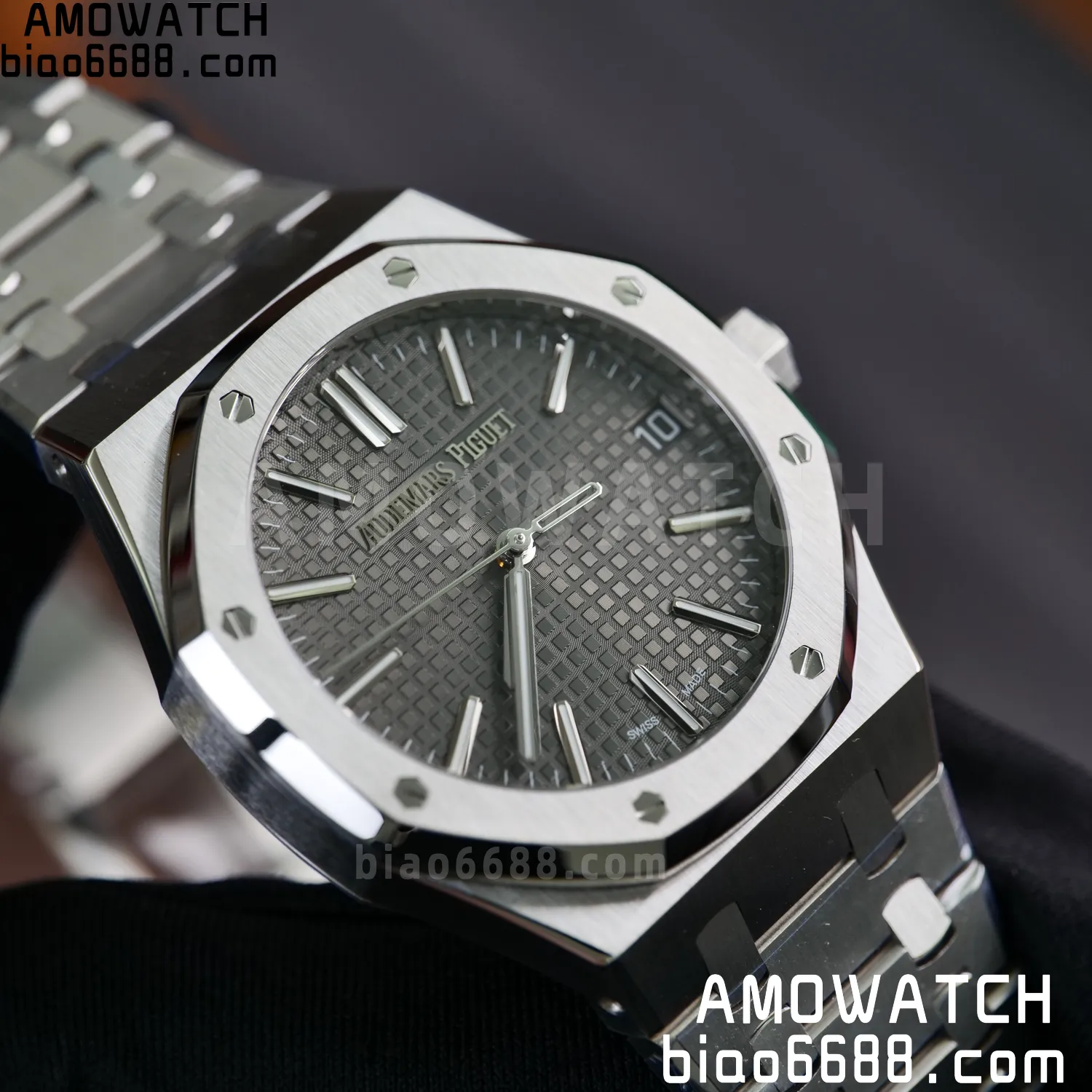 AP Royal Oak 41mm 15510ST SS APS Factory 1:1 Best Edition Black Dial on SS Bracelet SA4302 Super Clone (Free Sprung) 82 056bf480e1e3c70 阿默表行AmoWatch