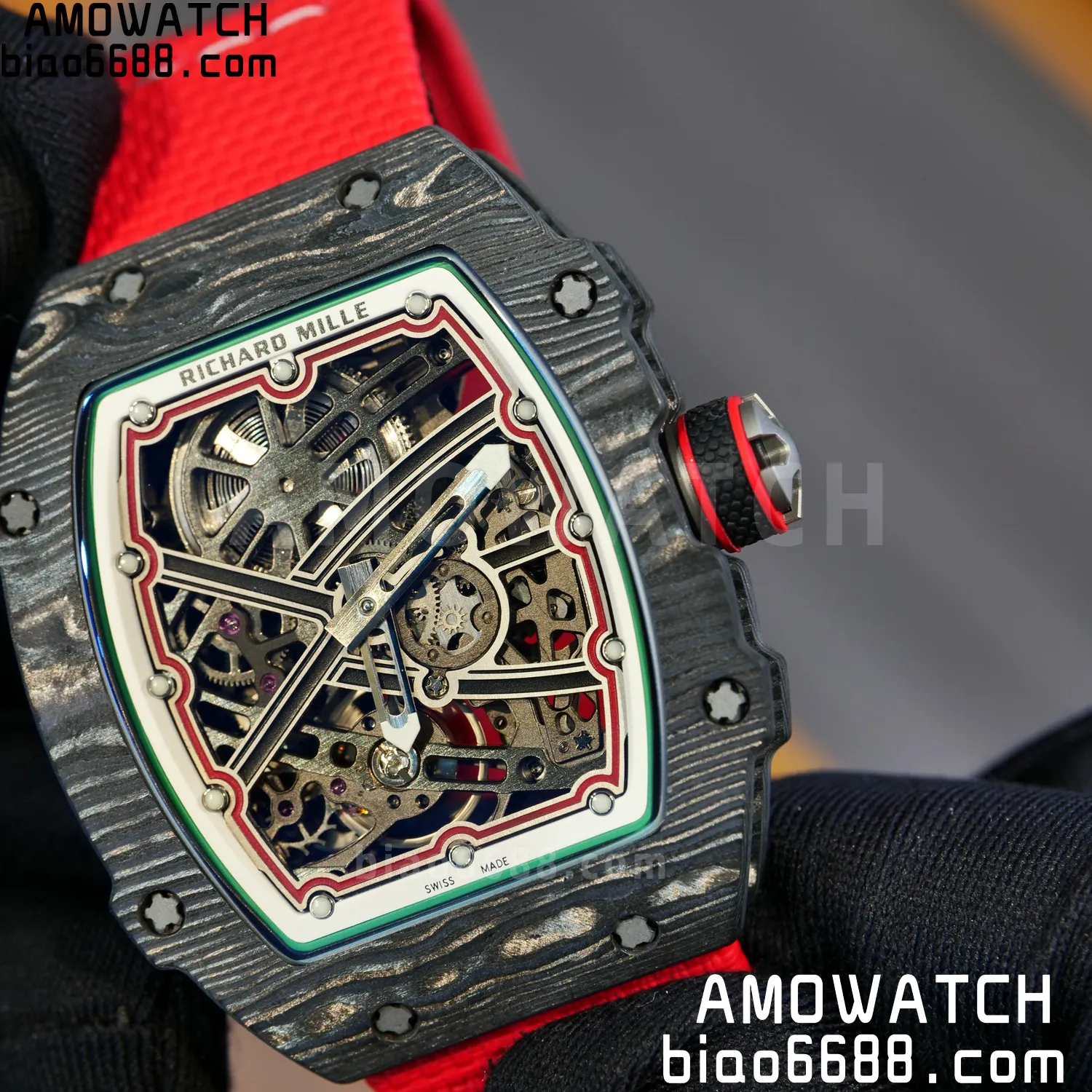 RICHARD MILLE RM67-02 Black NTPT Best Edition Italy Dial on Blue Nylon strap CRMA7 Clone V10 97 088d39bded18be1 阿默表行AmoWatch