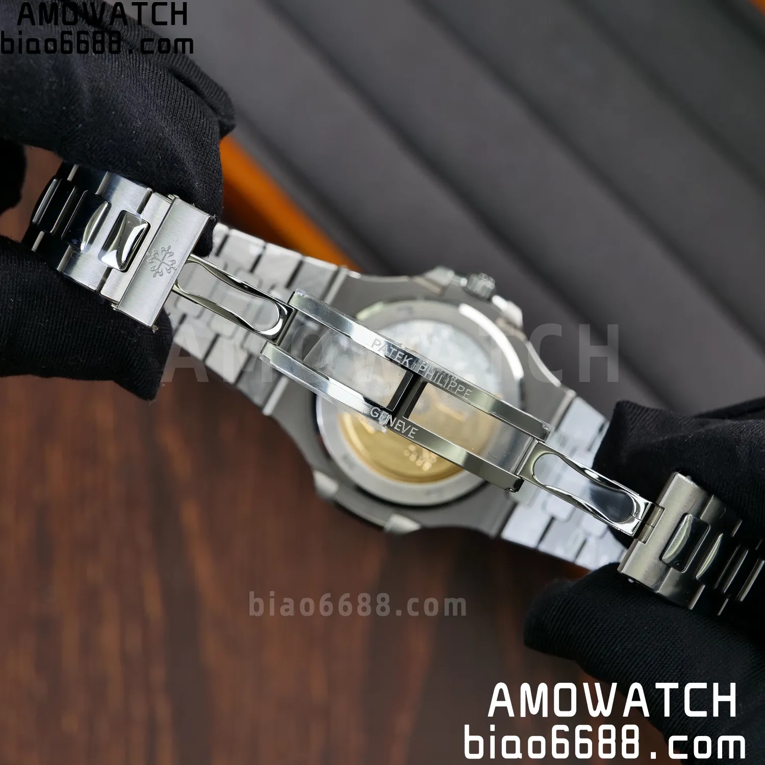 Custom Made Nautilus 5711/1A Mossanite bezel on SS Bracelet DD324 Super Clone V2 100 08a4bae6e544de2 阿默表行AmoWatch
