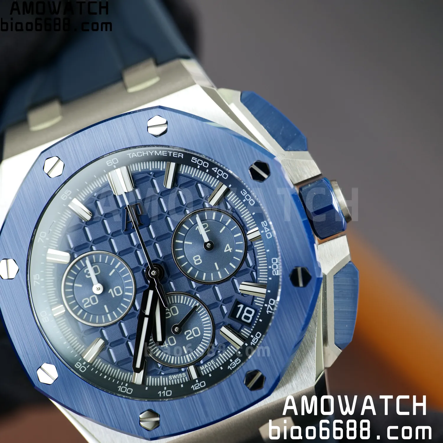 AP Royal Oak Offshore 43mm 26420so SS DDF 1:1 Best Edition Blue Dial on Blue Rubber Strap DD4401 Super Clone 78 0942f6694aa1e8d AMO Watch