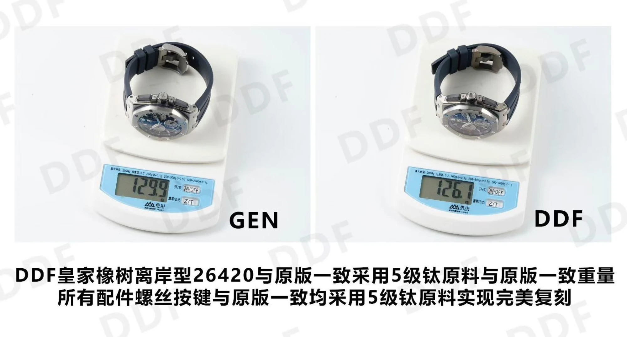 AP Royal Oak Offshore 43mm 26420ti Titanium DDF 1:1 Best Edition Blue Dial on Blue Rubber Strap DD4401 Super Clone 51 0d23824ed0eb35d AMO Watch