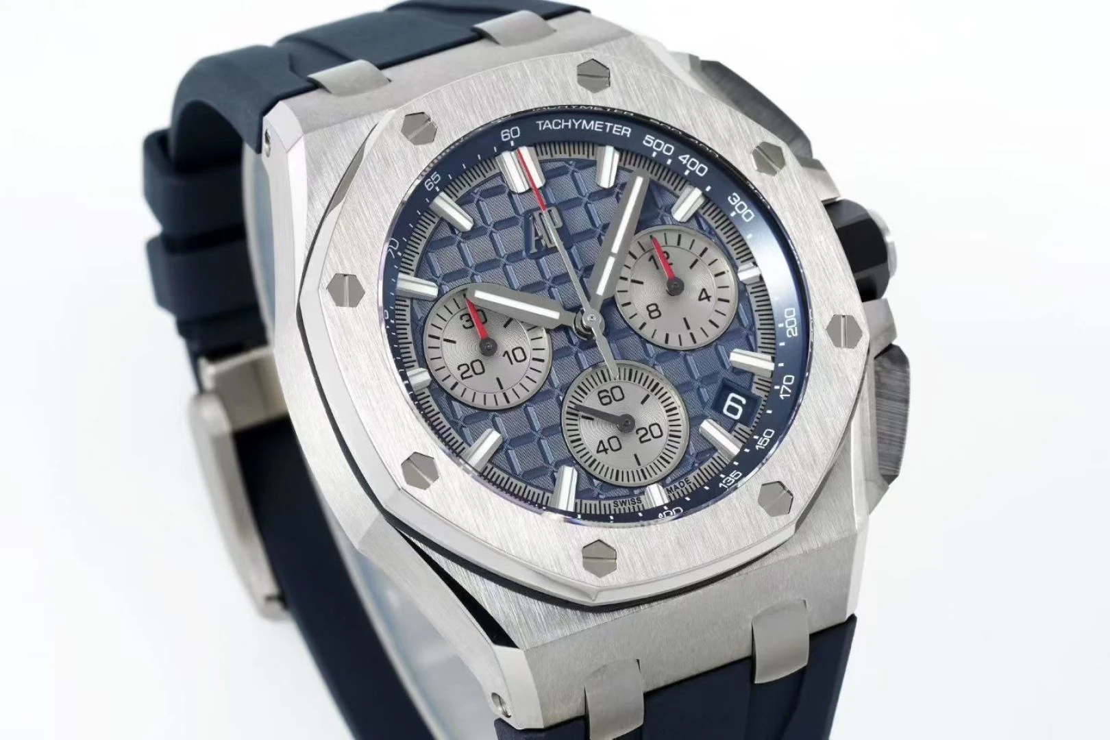 AP Royal Oak Offshore 43mm 26420ti Titanium DDF 1:1 Best Edition Blue Dial on Blue Rubber Strap DD4401 Super Clone 41 12cf7c8ae16f384 3 AMO Watch