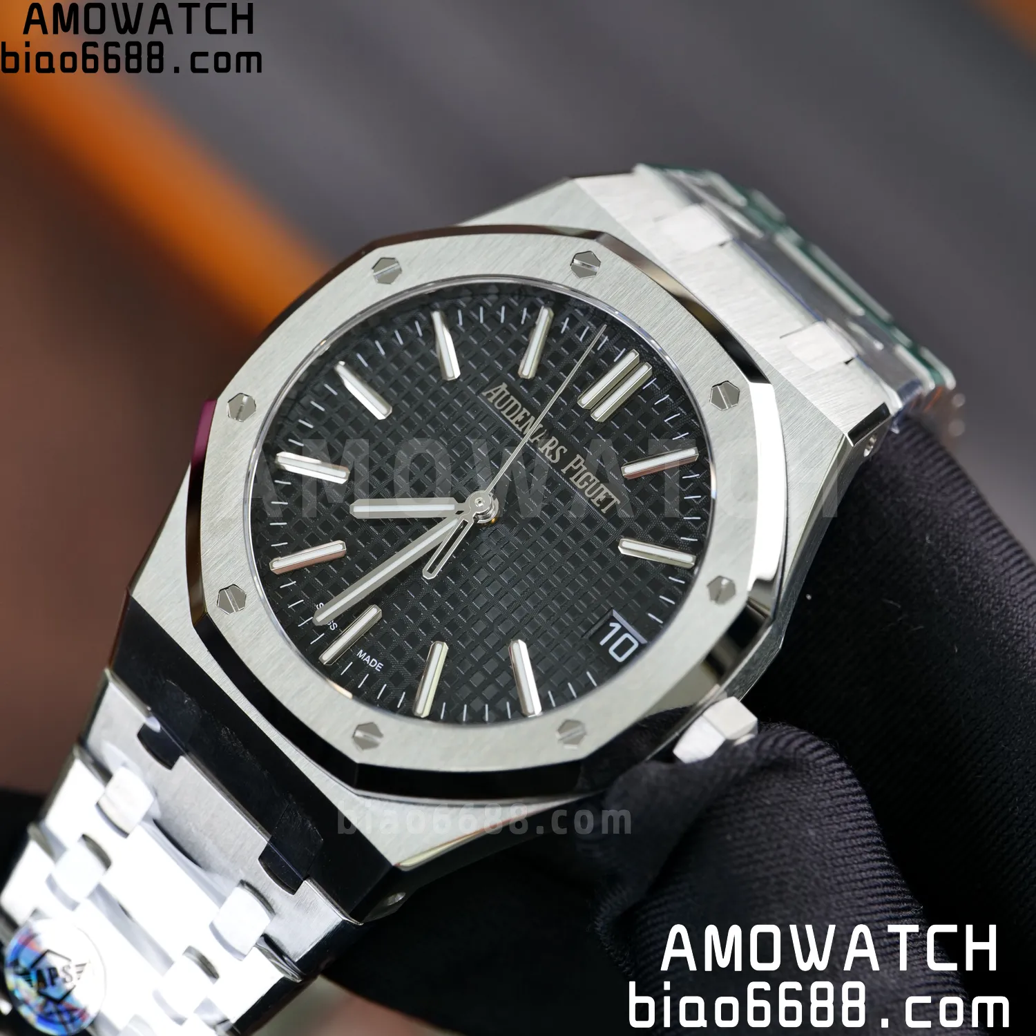 AP Royal Oak 41mm 15510ST SS APS Factory 1:1 Best Edition Black Dial on SS Bracelet SA4302 Super Clone (Free Sprung) 81 1aa2dfa9b074421 阿默表行AmoWatch