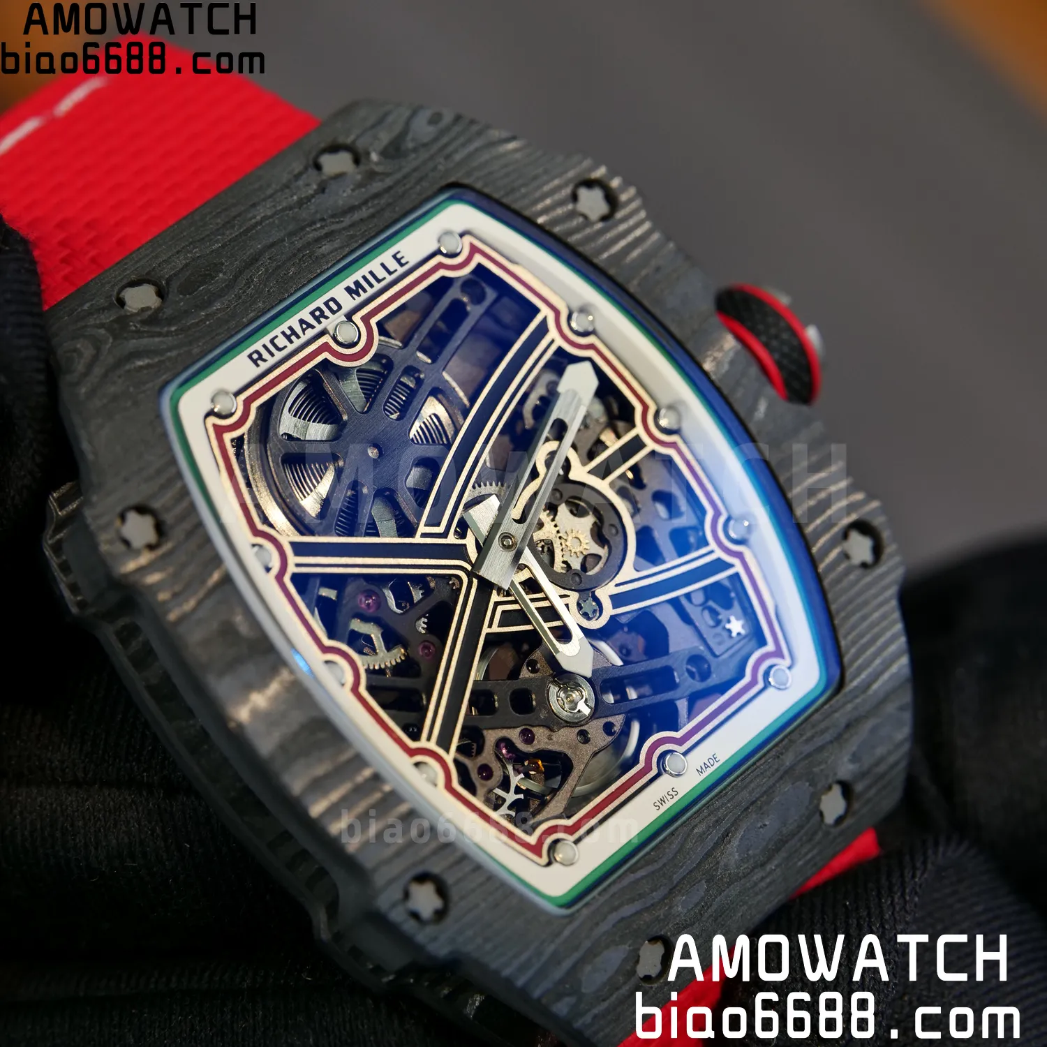 RICHARD MILLE RM67-02 Black NTPT Best Edition Italy Dial on Blue Nylon strap CRMA7 Clone V10 100 1f426812ac98ab6 阿默表行AmoWatch