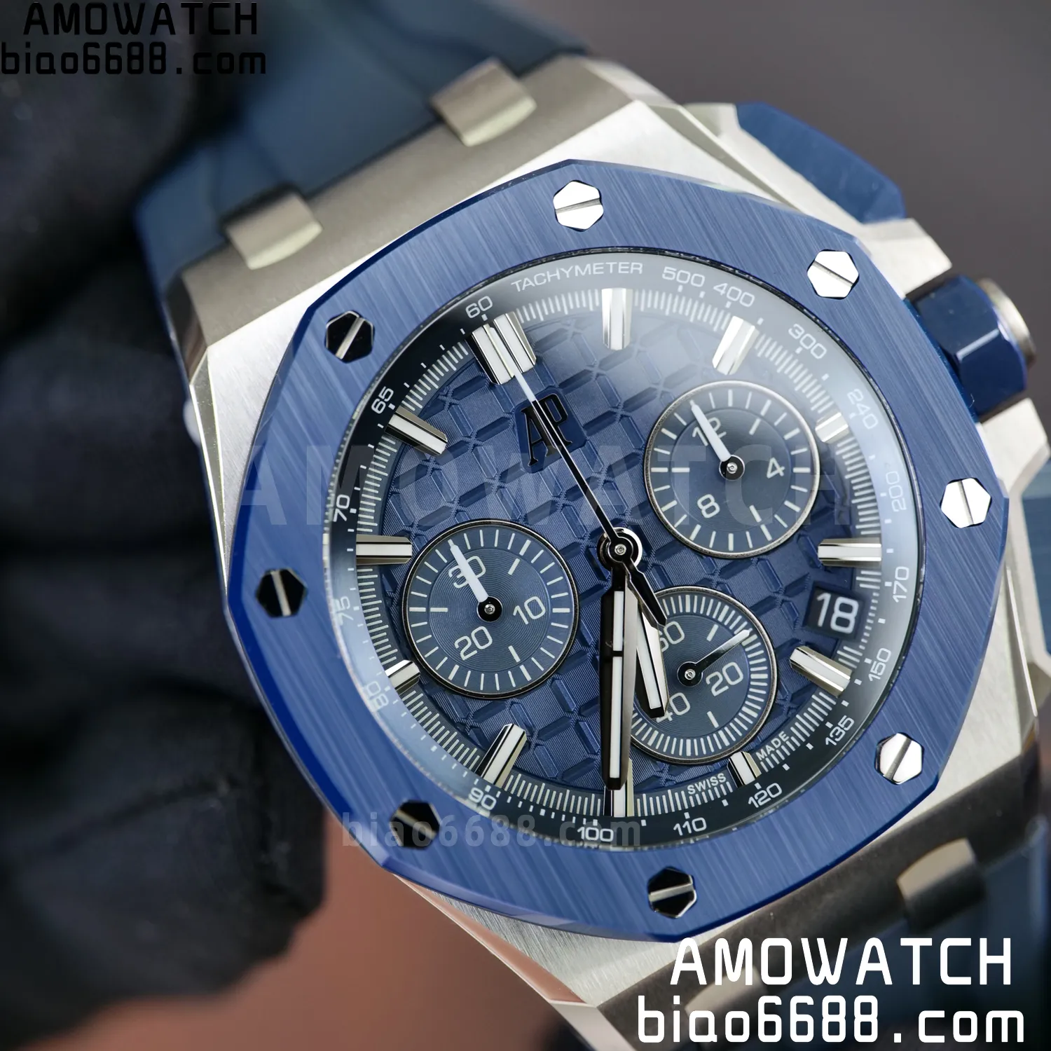 AP Royal Oak Offshore 43mm 26420so SS DDF 1:1 Best Edition Blue Dial on Blue Rubber Strap DD4401 Super Clone 79 1fe90c685643ee6 AMO Watch