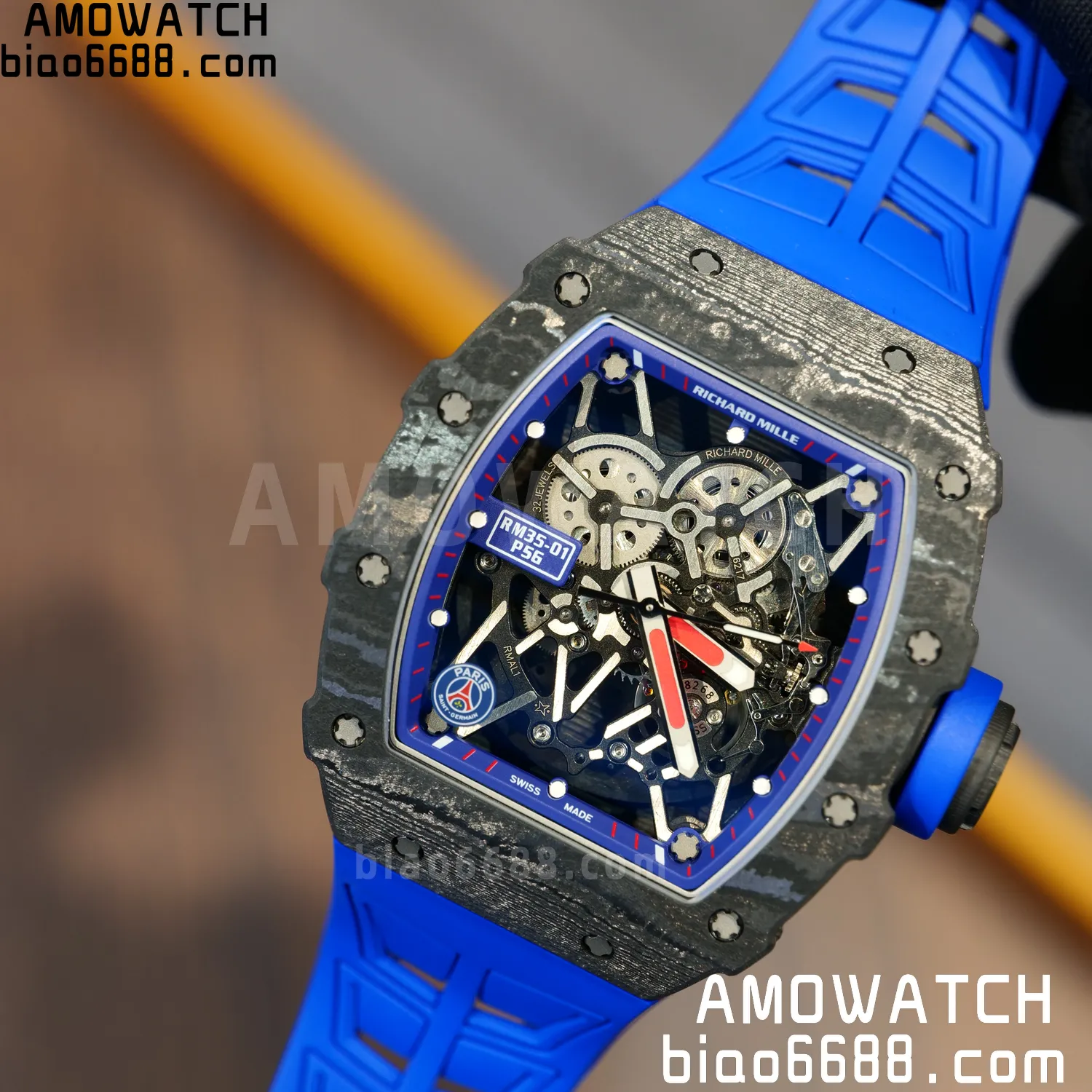 RICHARD MILLE RM035 RM35-01 Black Carbon ZF 1:1 Best Edition Blue Rubber Strap Clone RMUL3 78 2401d289a4073c7 AMO Watch