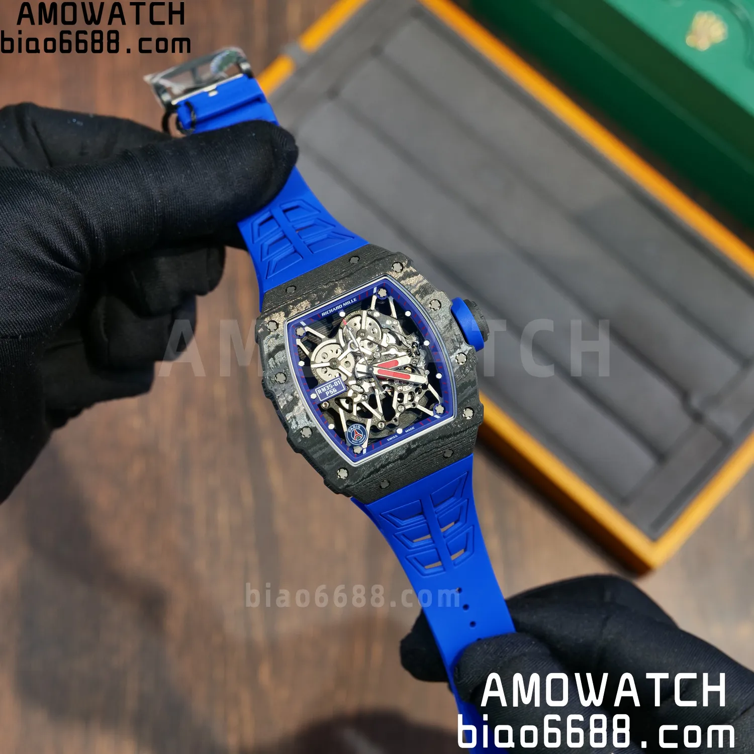 RICHARD MILLE RM035 RM35-01 Black Carbon ZF 1:1 Best Edition Blue Rubber Strap Clone RMUL3 59 28e3eed2999f4bc AMO Watch