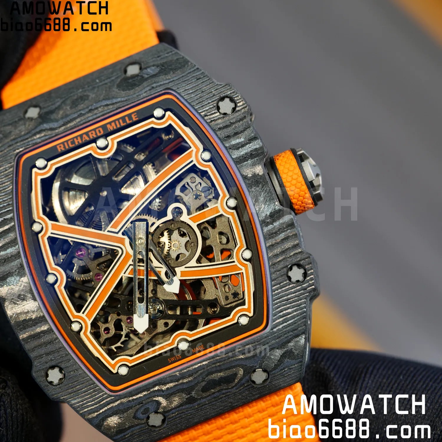 RICHARD MILLE RM67-02 Black NTPT Best Edition McLaren Dial on Orange Nylon strap CRMA7 Clone V10 95 2b786473d2c521f 阿默表行AmoWatch