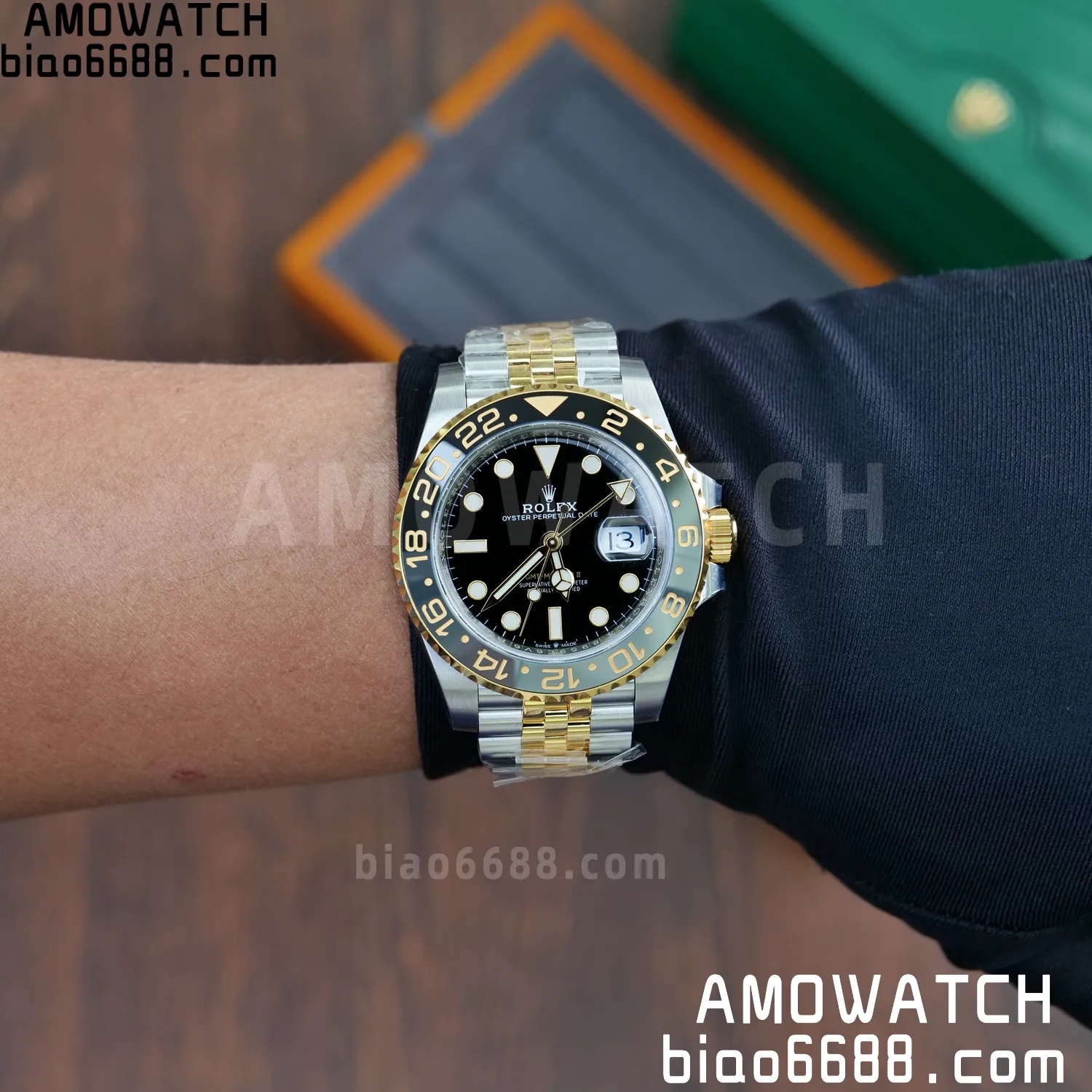 Rolex GMT-Master II 126713 GRNR ARF 1:1 Best Edition on Black Dial SS/YG Bracelet Super Clone DD3285 80 2d702dd3254ee1b 阿默表行AmoWatch