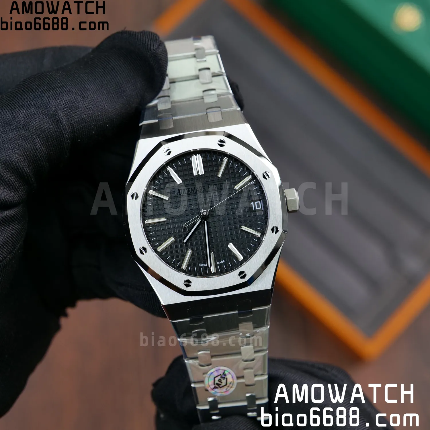 AP Royal Oak 41mm 15510ST SS APS Factory 1:1 Best Edition Black Dial on SS Bracelet SA4302 Super Clone (Free Sprung) 70 2fba7ca1ce81b30 阿默表行AmoWatch