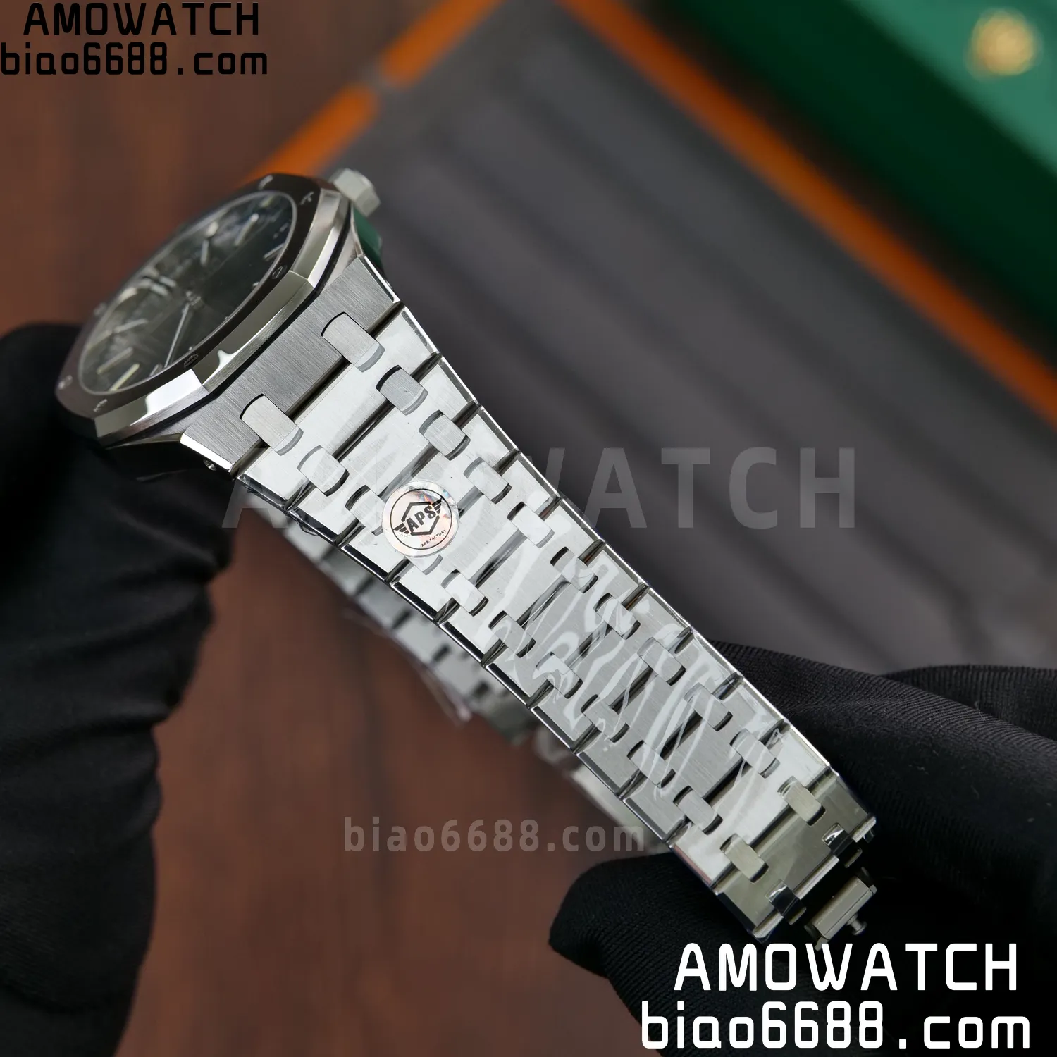 AP Royal Oak 41mm 15510ST SS APS Factory 1:1 Best Edition Black Dial on SS Bracelet SA4302 Super Clone (Free Sprung) 75 3bfde1bca426680 阿默表行AmoWatch
