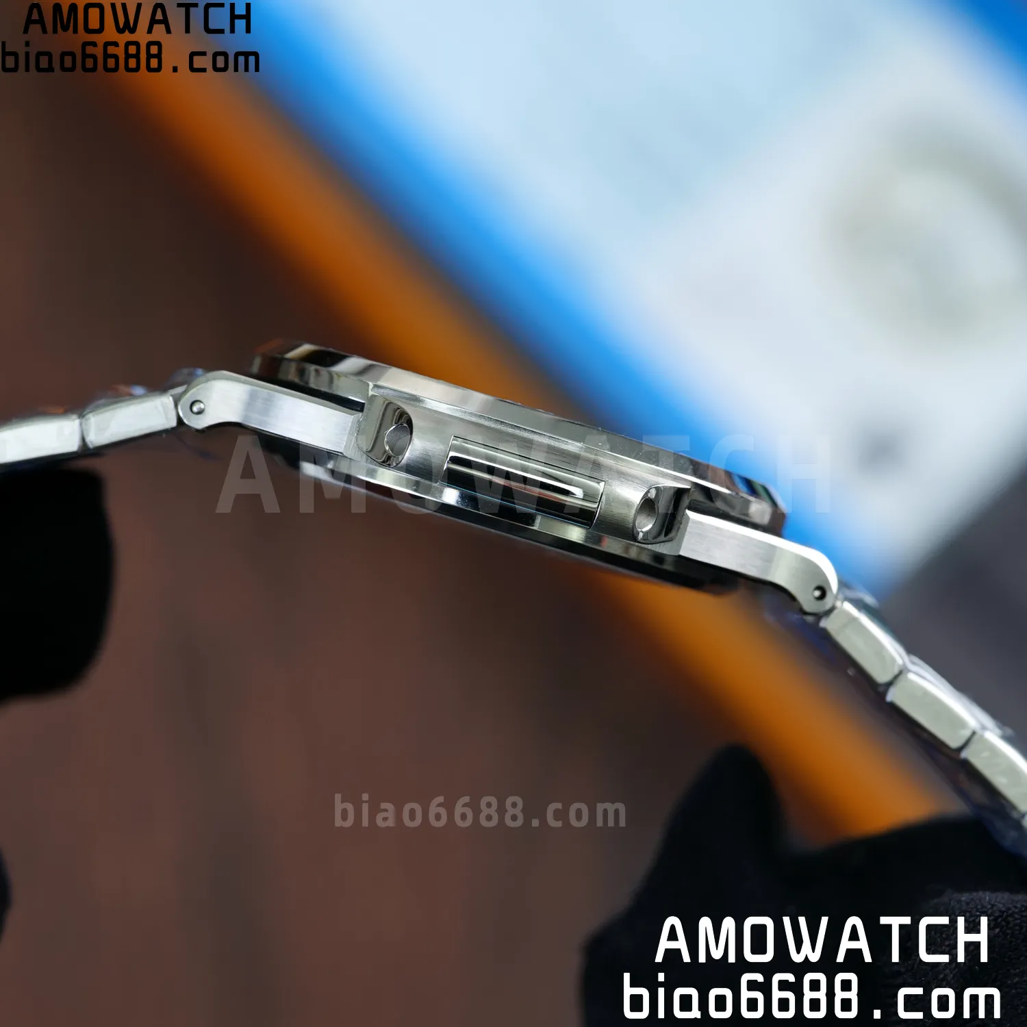 Custom Made Nautilus 5711/1A Mossanite bezel on SS Bracelet DD324 Super Clone V2 81 3c1915be3a49c47 阿默表行AmoWatch