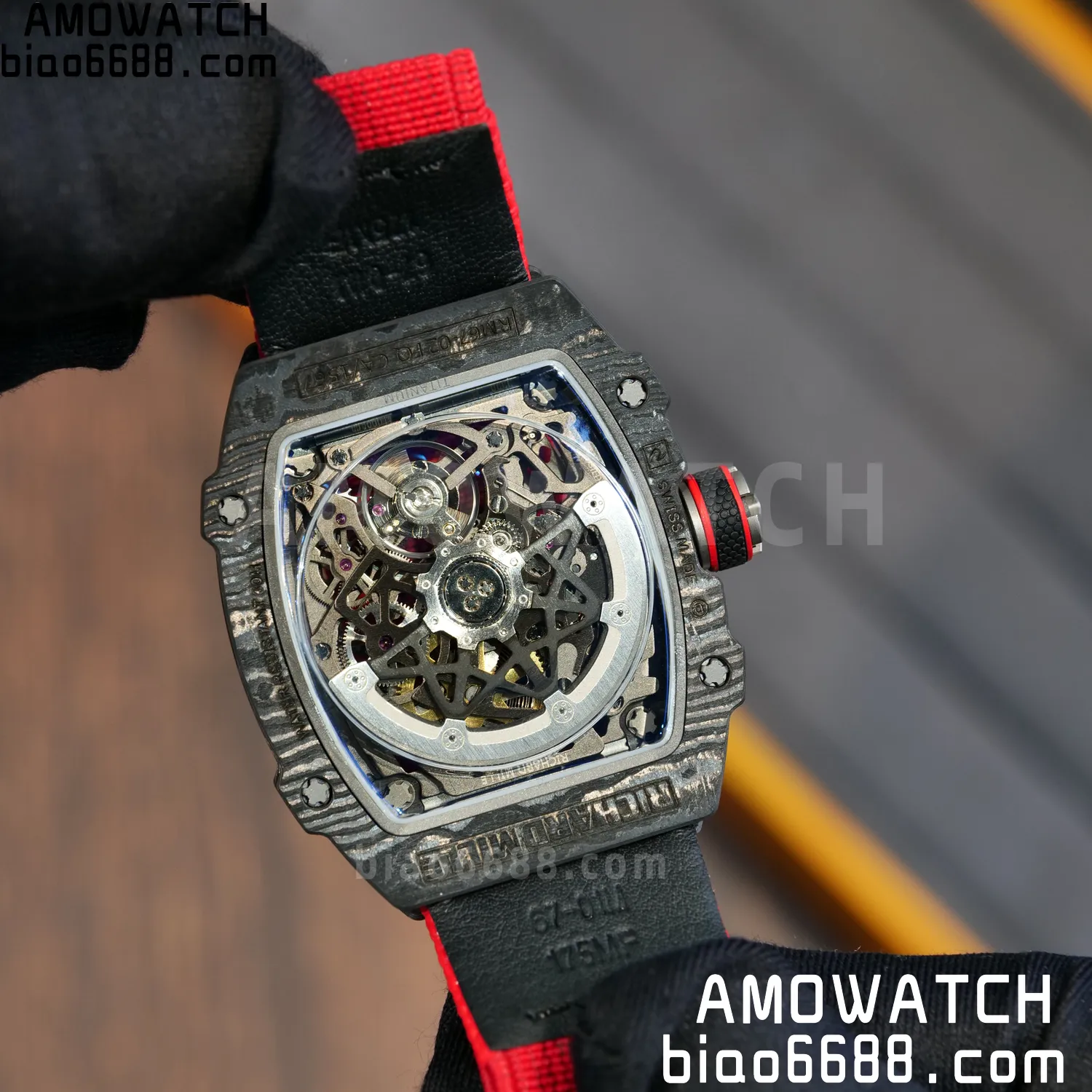 RICHARD MILLE RM67-02 Black NTPT Best Edition Italy Dial on Blue Nylon strap CRMA7 Clone V10 103 3c8d1a4546a2a06 阿默表行AmoWatch