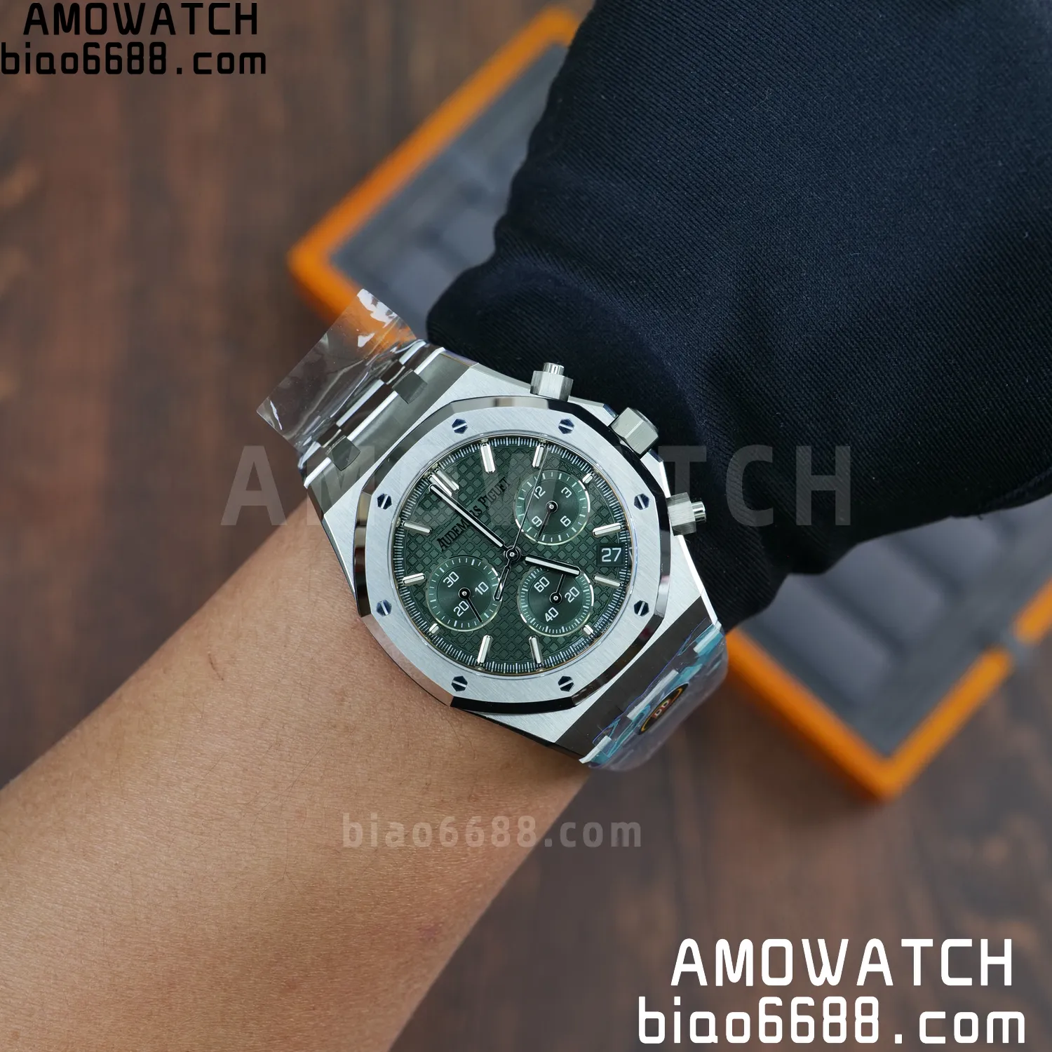 Royal Oak Chrono 26240 SS DDF 1:1 Best Edition Green Dial on SS Bracelet DD4401 Super Clone (50th Anniversary) 87 3ddebb8914640ee AMO Watch