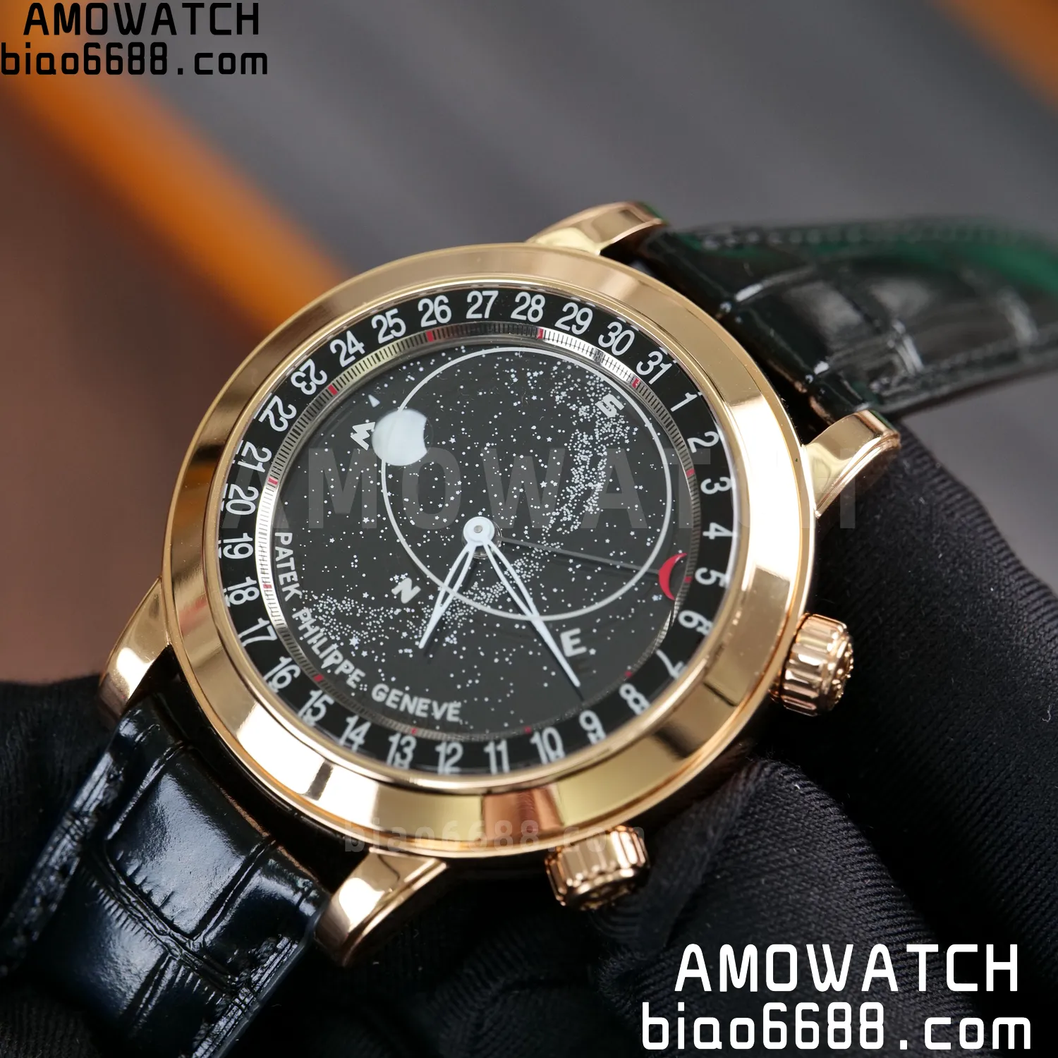 PP Grand Complications 6102P RG PPF 1:1 Best Edition Black Dial On Black Leather Strap Super Clone Asian 240 82 3dea9f718199184 AMO Watch