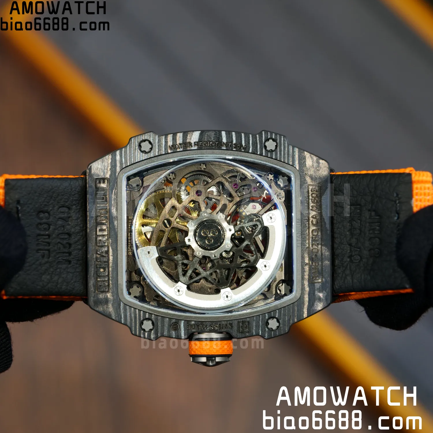 RICHARD MILLE RM67-02 Black NTPT Best Edition McLaren Dial on Orange Nylon strap CRMA7 Clone V10 106 3e000359bd04849 阿默表行AmoWatch