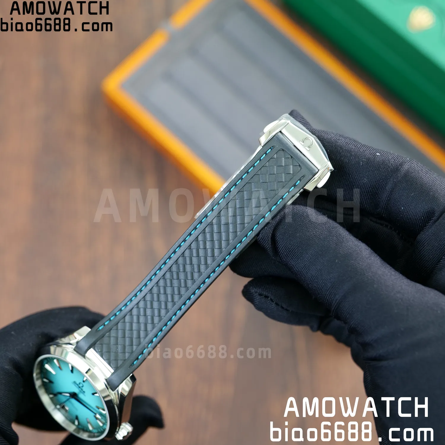 OMEGA Aqua Terra 150M 38mm VSF 1:1 Best Edition Turquoise Dial on Black Rubber Strap VS8800 Super Clone 57 428f24063083725 AMO Watch
